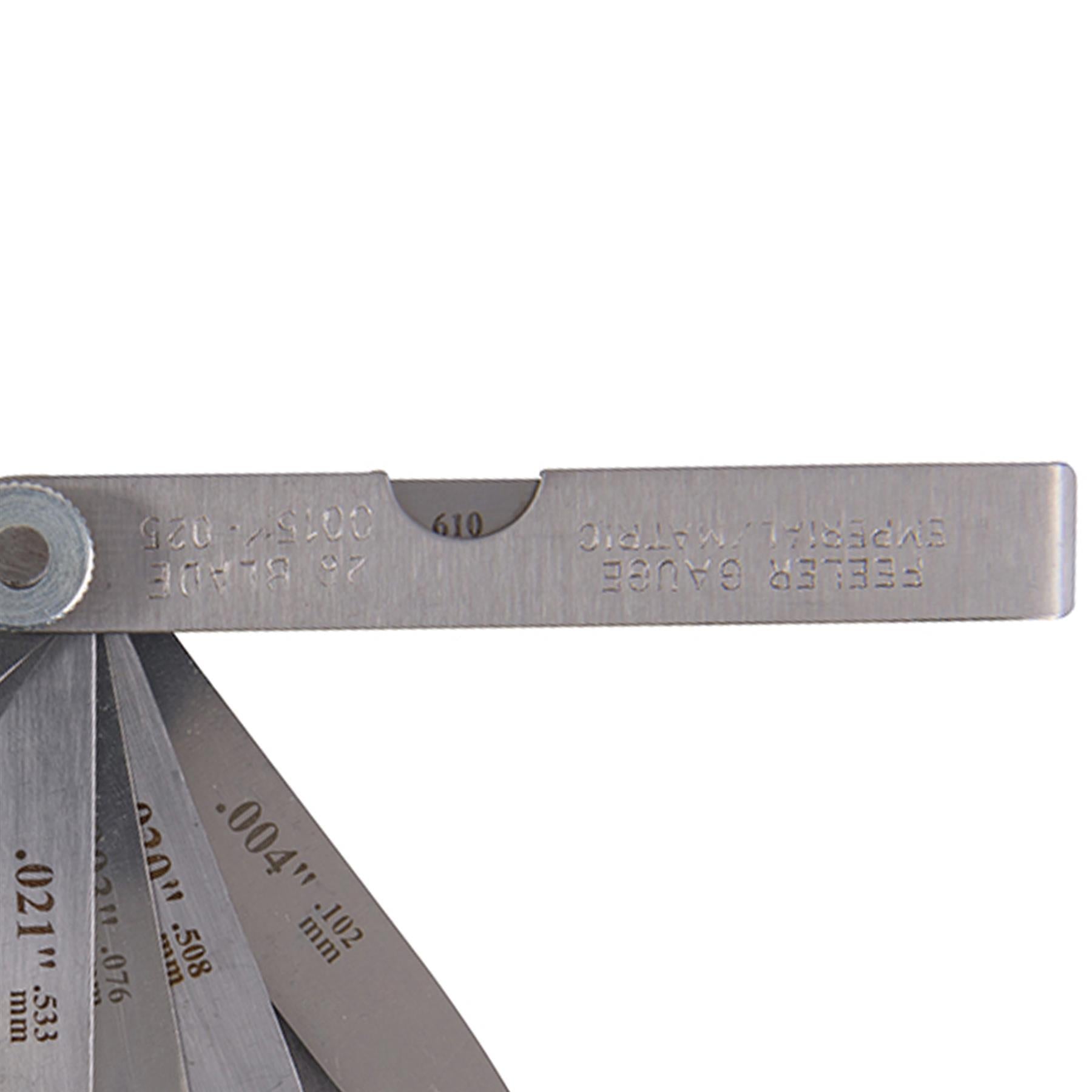 Feeler Gauge 26 Leaves (0.051 - 0.635mm) Hardened And Polished Carbon Steel