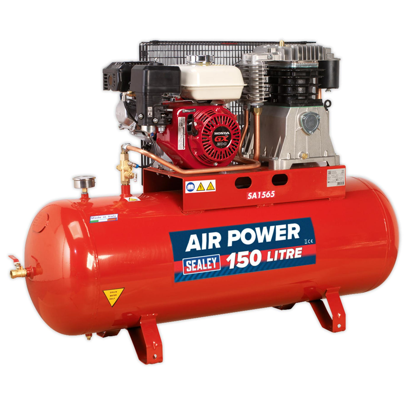 Sealey Compressor 150L Belt Drive Petrol Engine 6.5hp