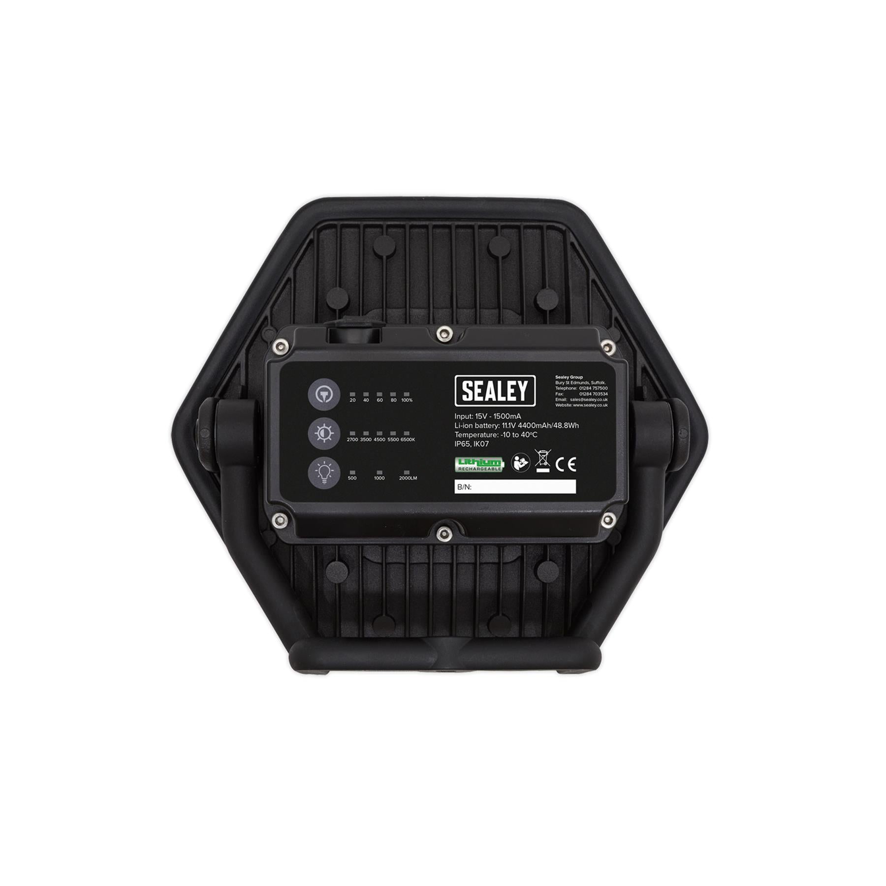 Sealey R/Charge Floodlight 20W COB LED Lithium-ion Colour Matching