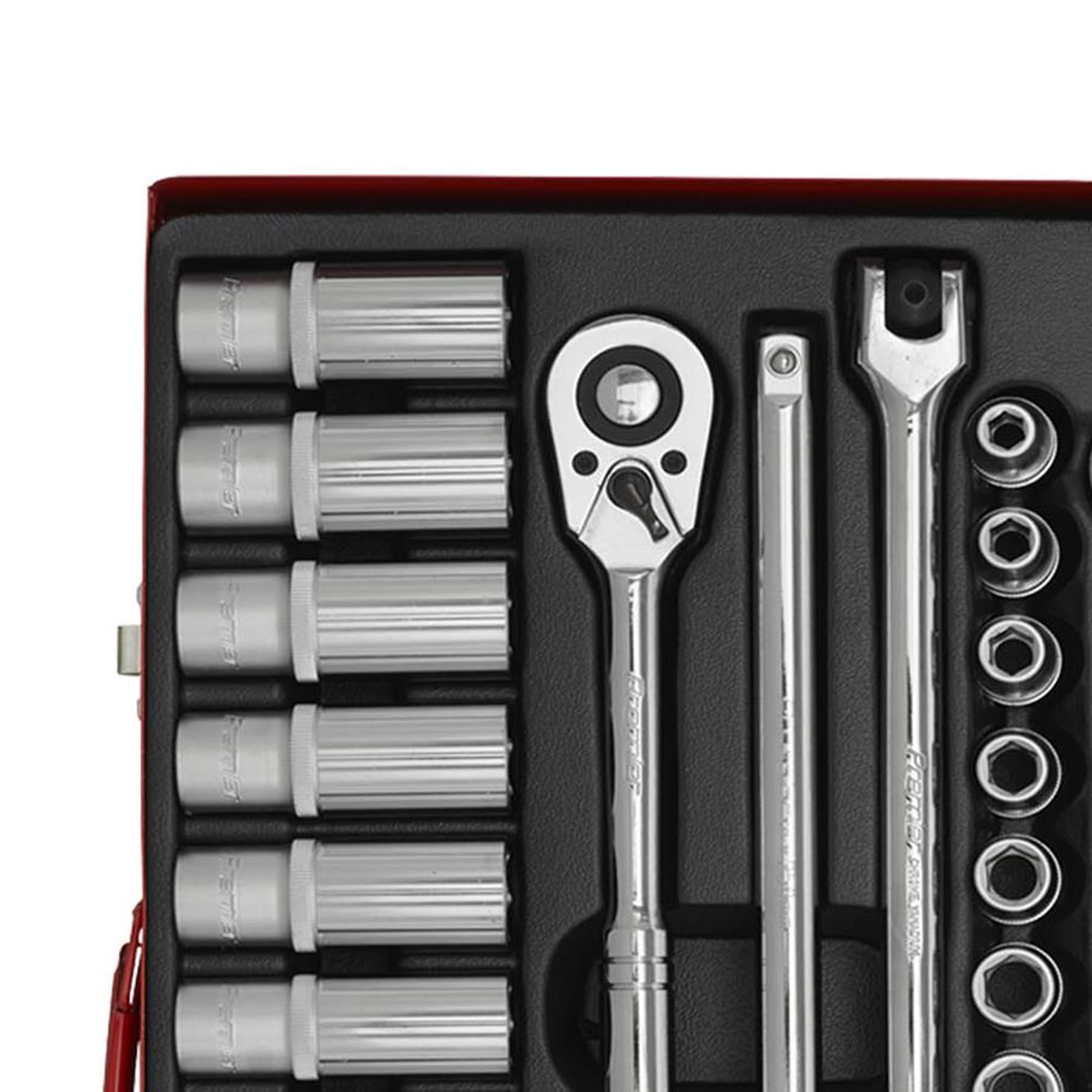 Sealey Socket Set 46pc 1/2"Sq Drive 6pt WallDrive - Metric