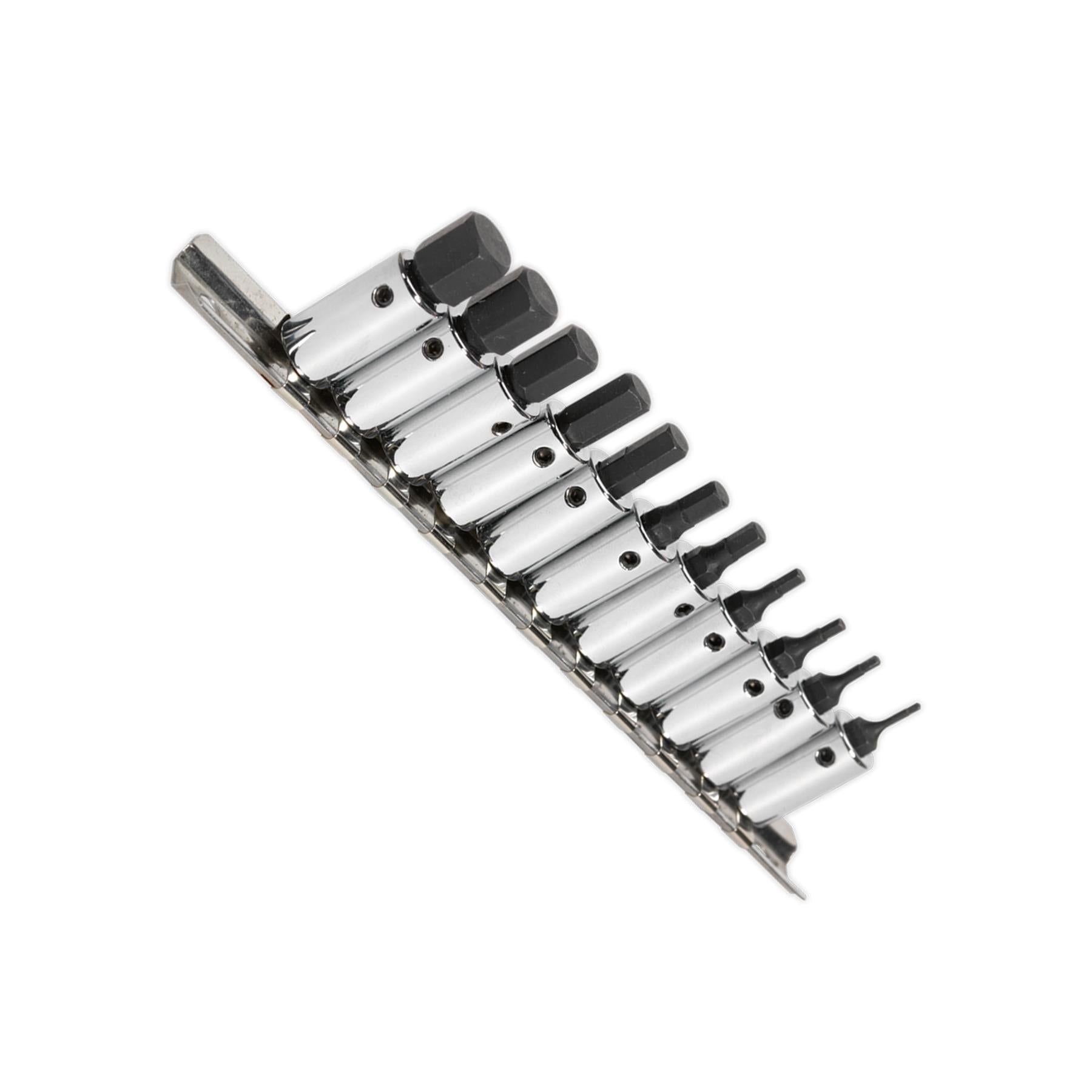 Sealey Hex Socket Bit Set 11pc 1/4"Sq Drive Metric
