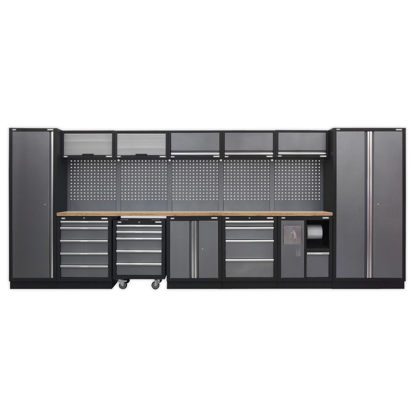 Sealey Superline Pro 4.9m Storage System - Wood Worktop