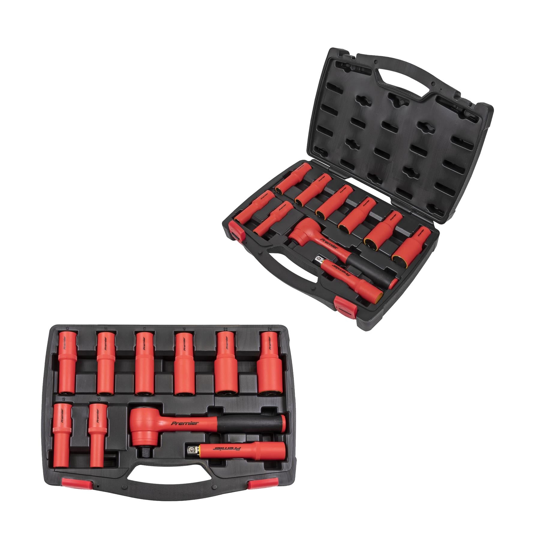 Sealey Insulated Socket Set 10pc 1/2"Sq Drive 6pt WallDrive VDE Ap