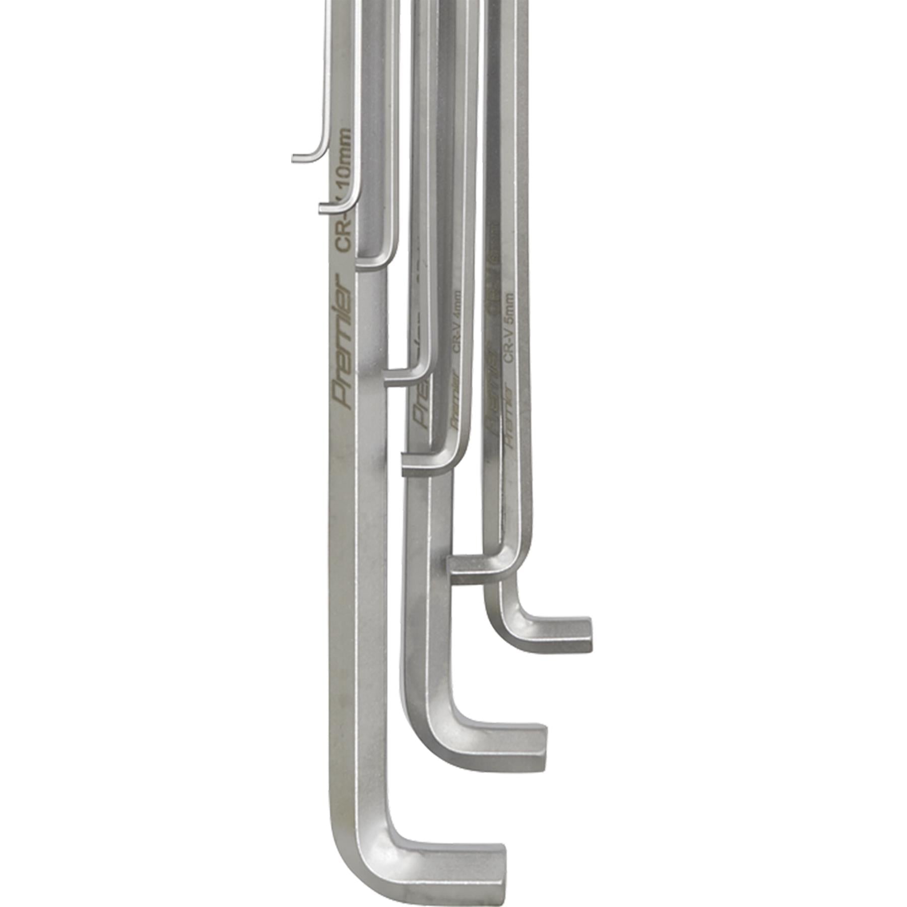 Sealey 9 Piece Short/Stubby End/Ended Extra Long Reach Hex/Allen Key Set