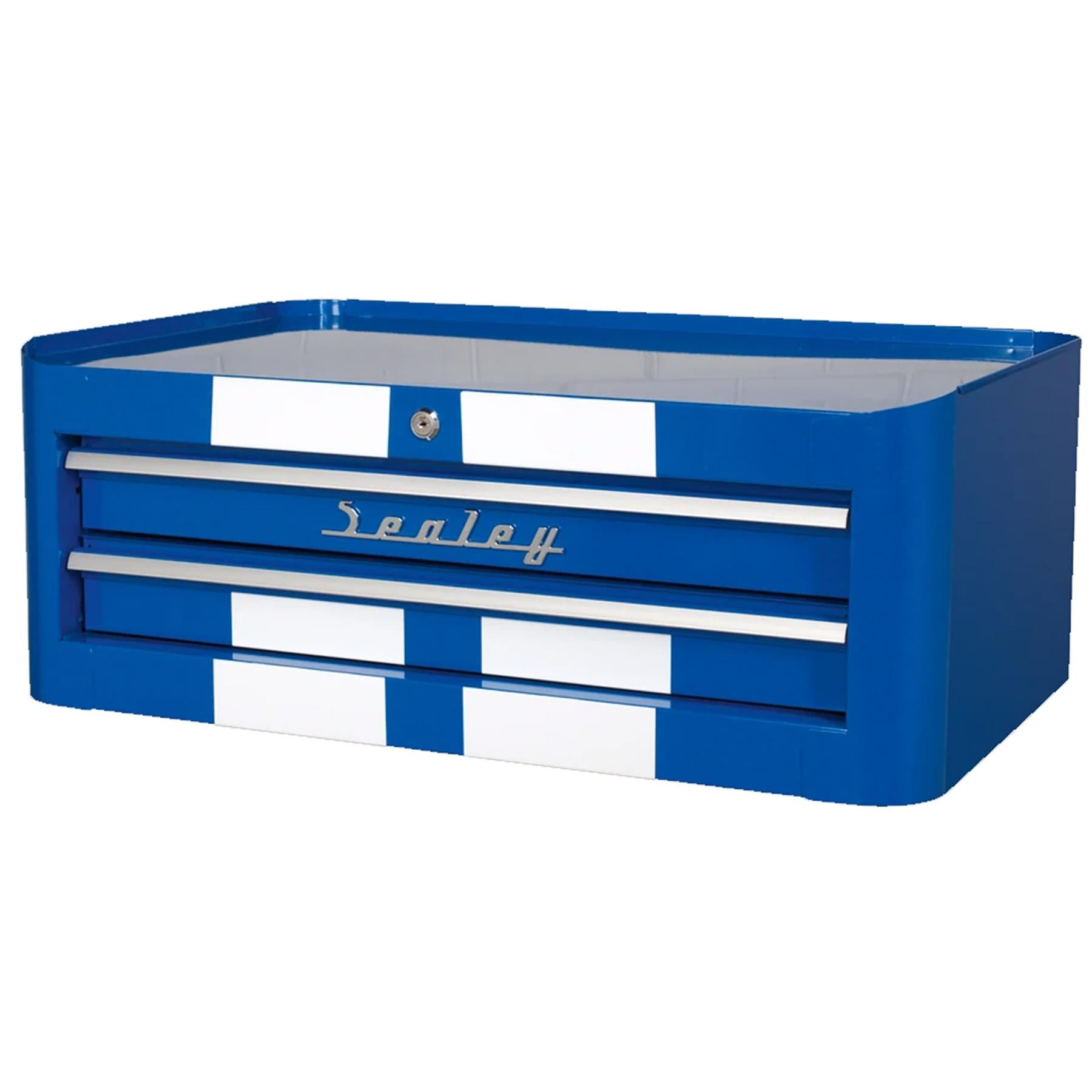 Sealey Mid-Box 2 Drawer Retro Style - Blue with White Stripes