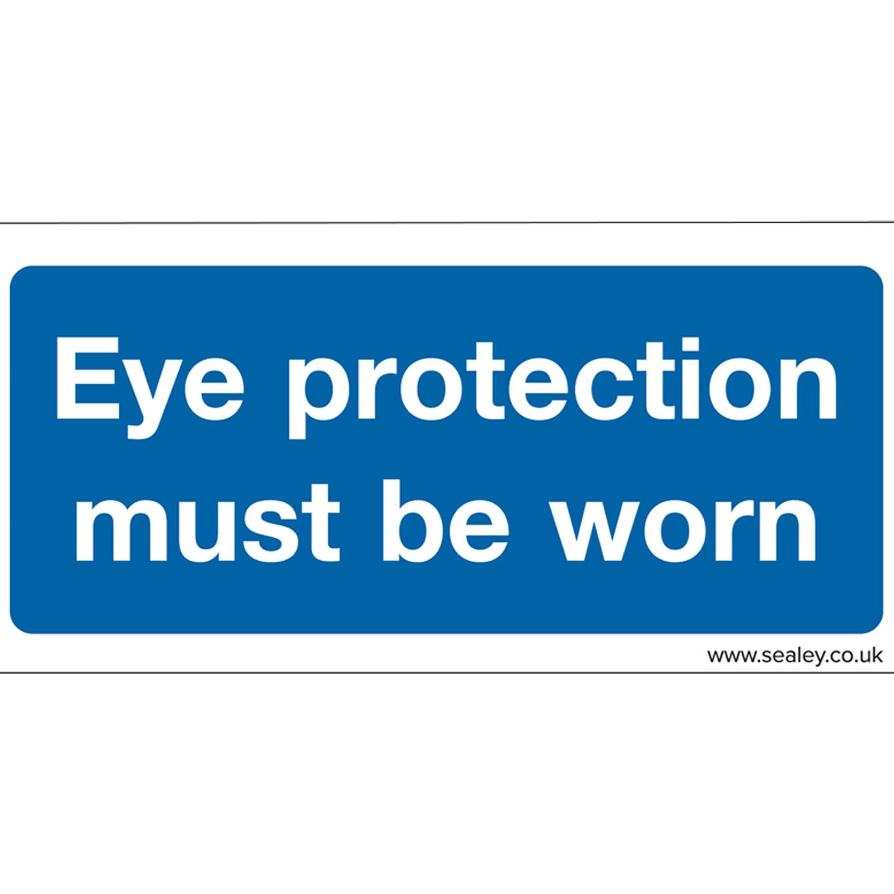 Mandatory Safety Sign - Eye Protection Must Be Worn - Self-Adhesive Vinyl