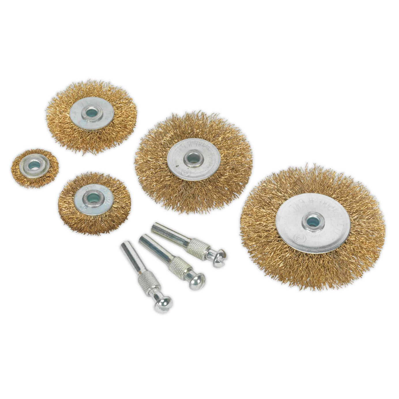 Sealey Wire Brush Set 8pc Brassed