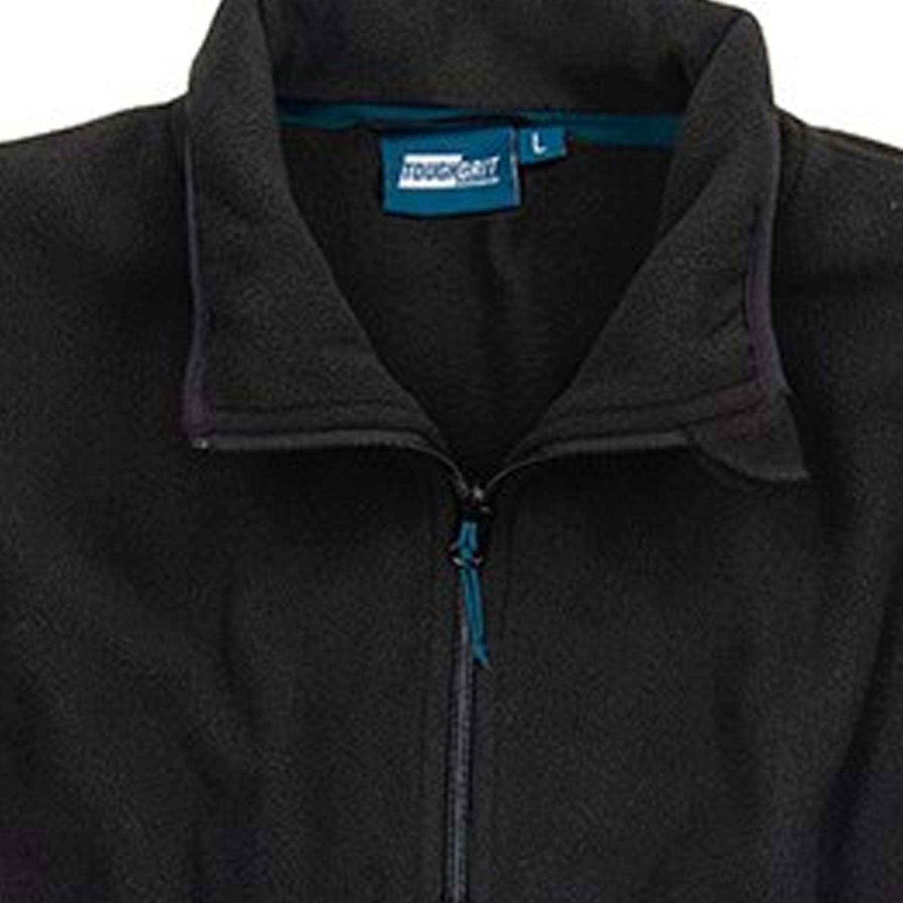 Tough Grit 2-Tone 1/4 Zip Classic Fleece Work Worker Warm Black/Charcoal XL