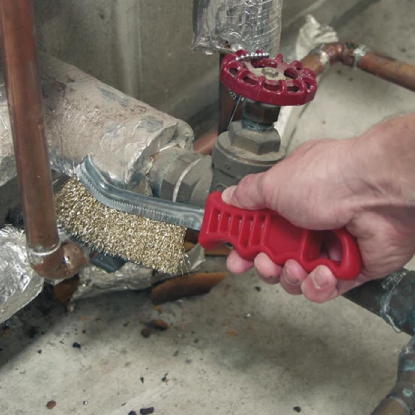 Wire Brush Brassed Steel Plastic Handle Sealey