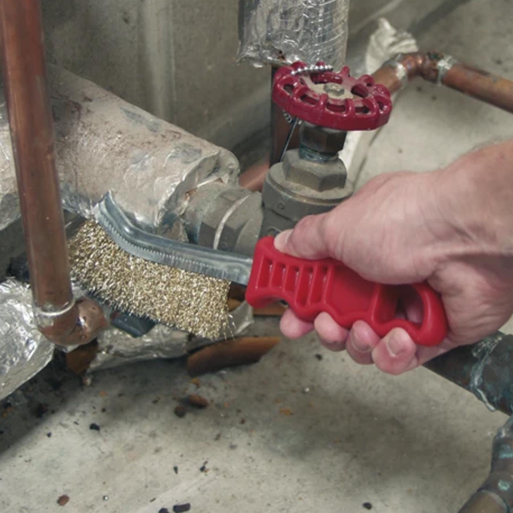 Wire Brush Brassed Steel Plastic Handle Sealey