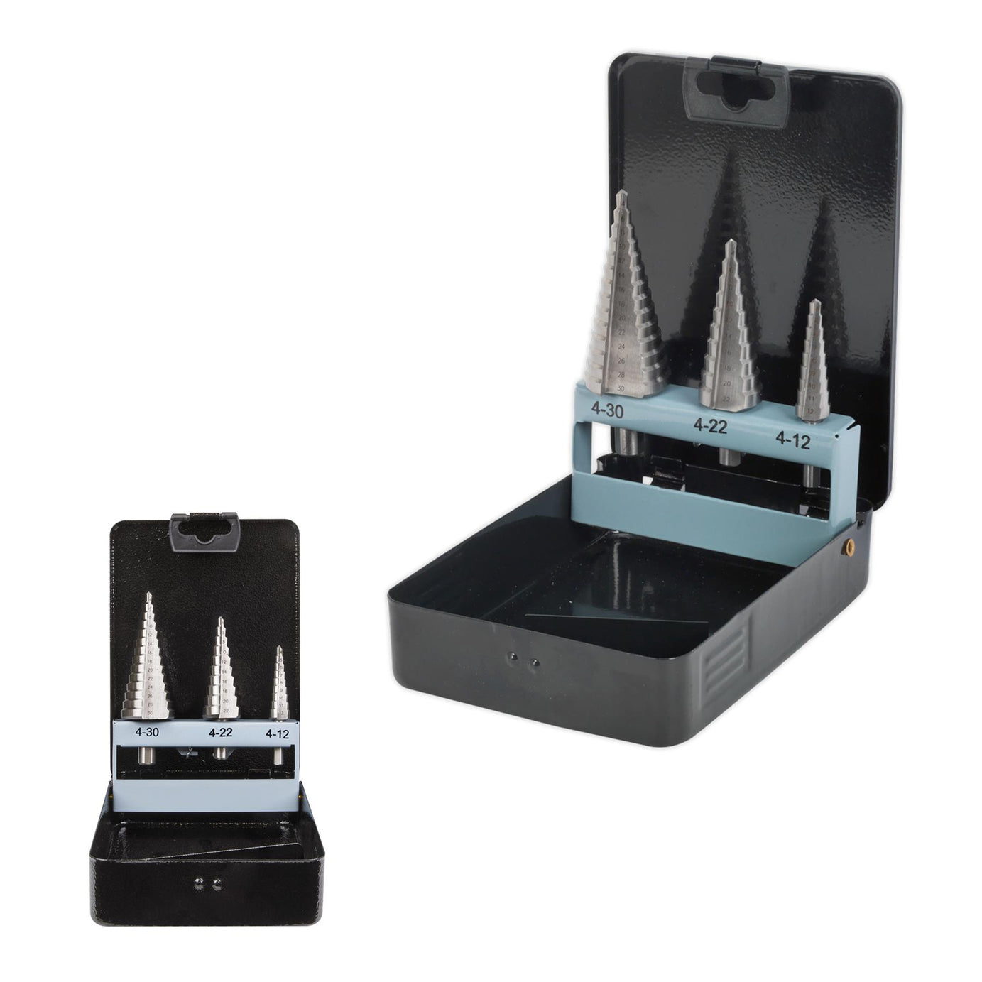 Sealey 3pc Step Drill Bit Set HSS 4341 Double Straight Flute 4-30mm AK4746