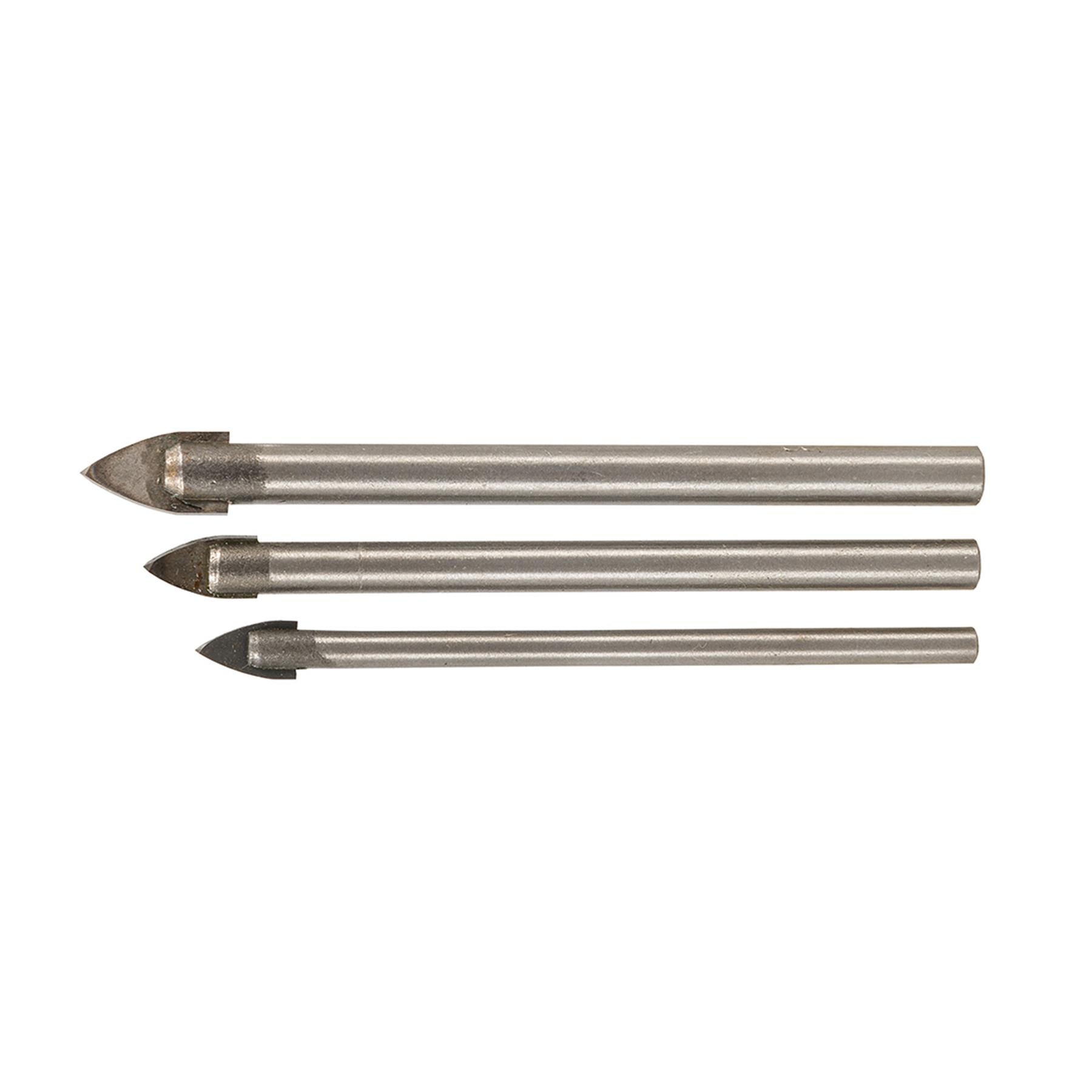 3Pce Tile And Glass Drill Bit 5, 6 & 8mm - Power Tool Accessories Quality