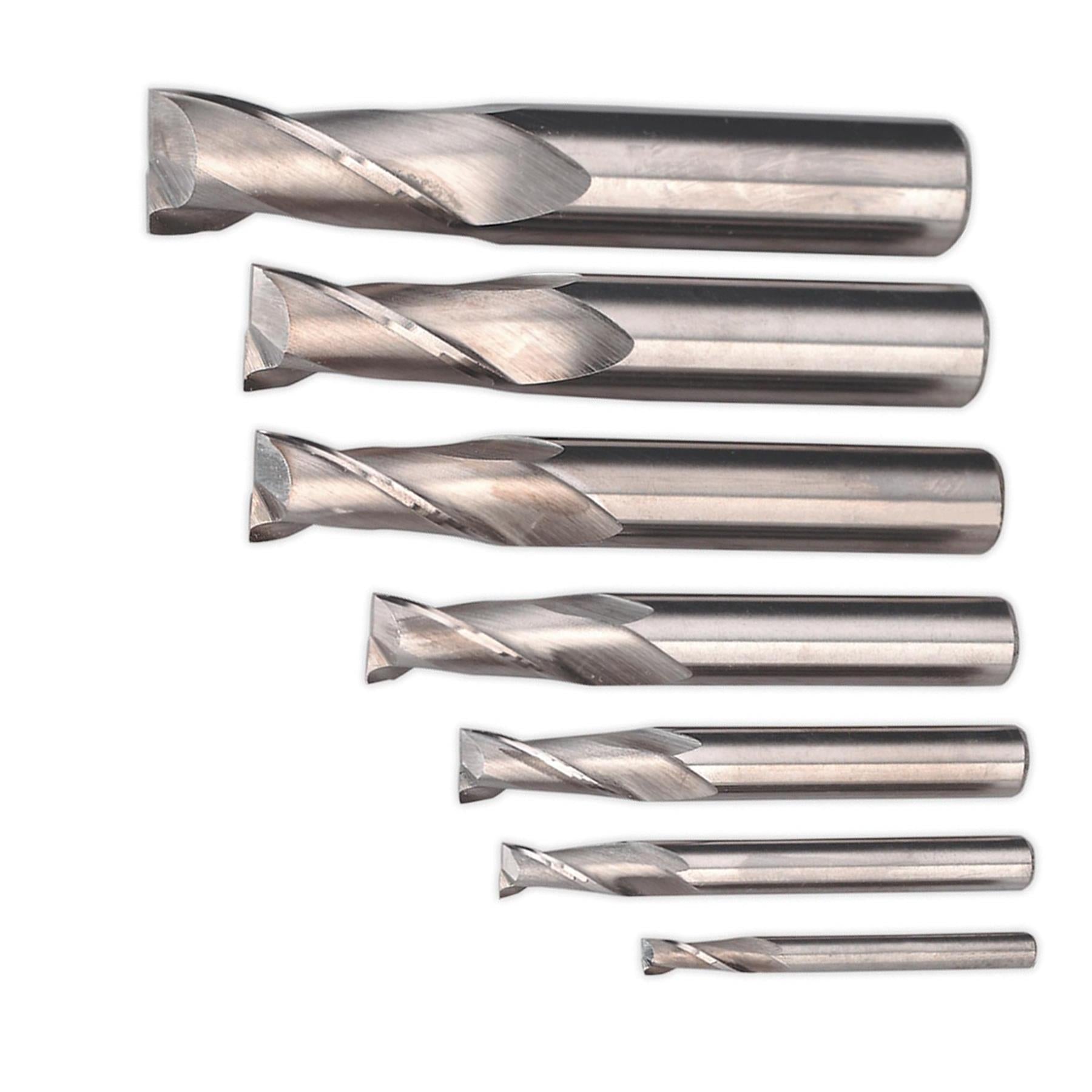Sealey HSS End Mill Set 4-16mm 2 Flute Comprehensive Range Of High Quality