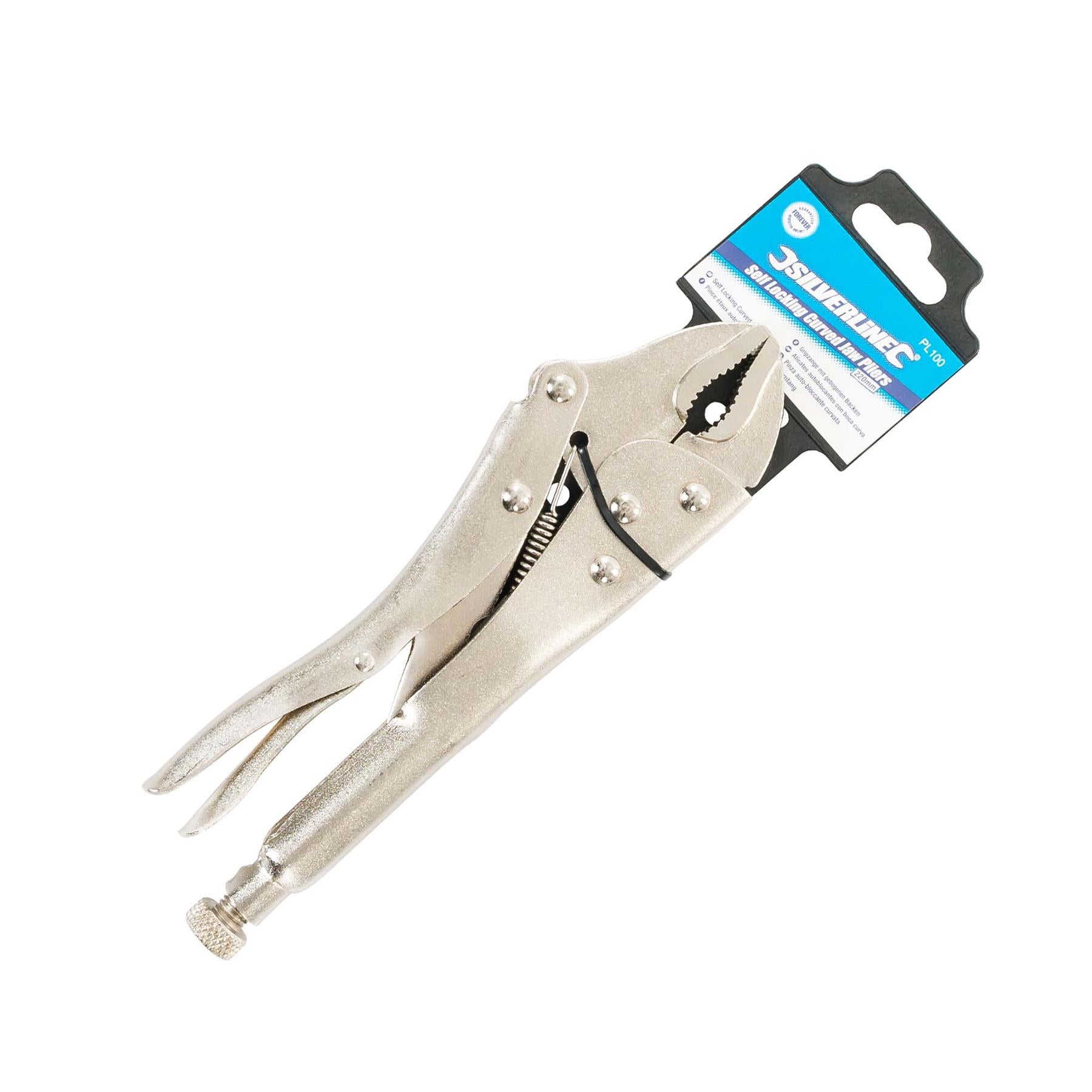 Self Locking Pliers - 220mm Curved Easy Screw Adjustment For Controlled Grip