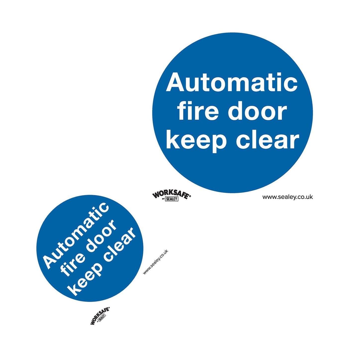 Sealey Safety Sign-Automatic Fire Door Keep Clear-Plastic-Pk of 10