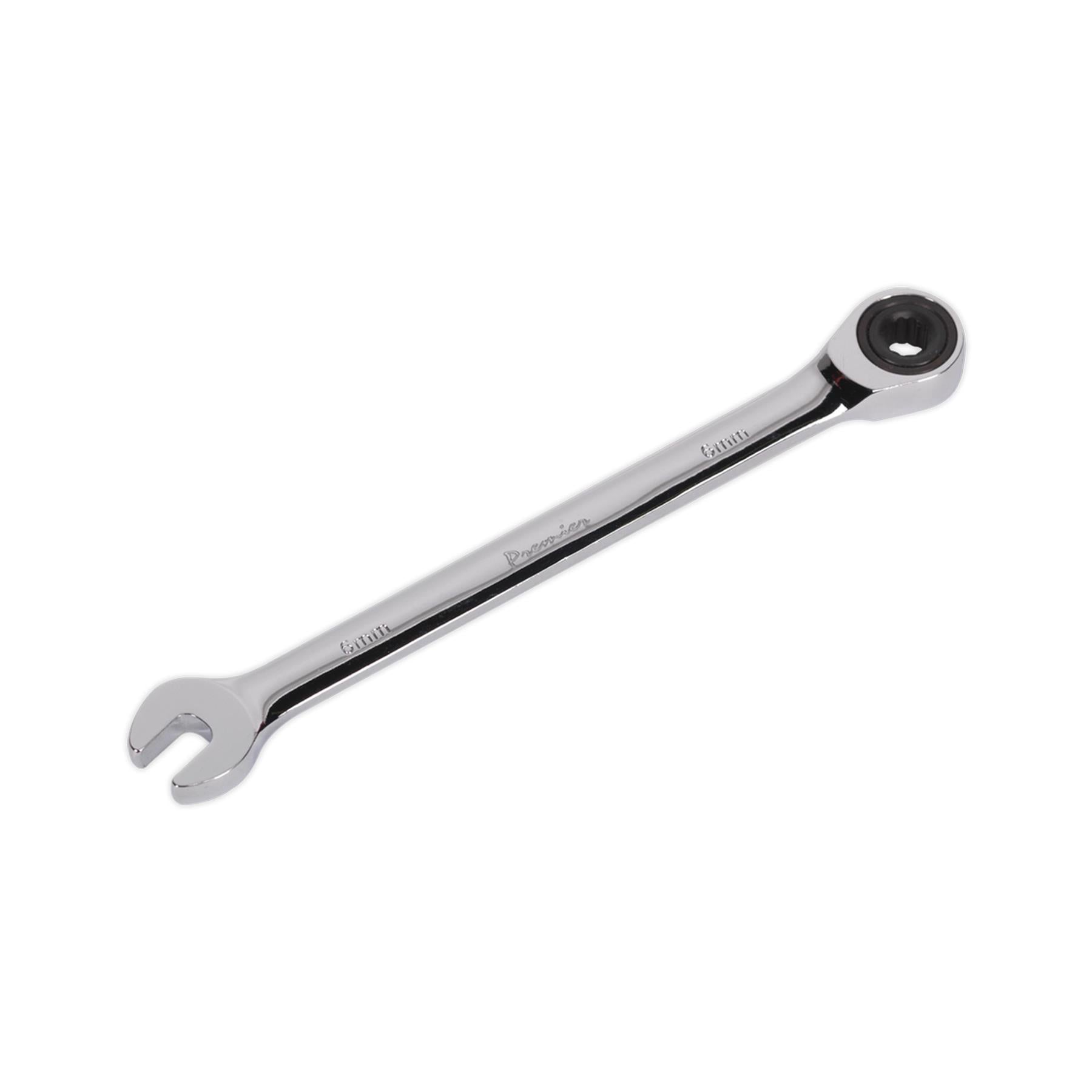 Sealey Ratchet Combination Spanner 6mm Chrome Vanadium Steel