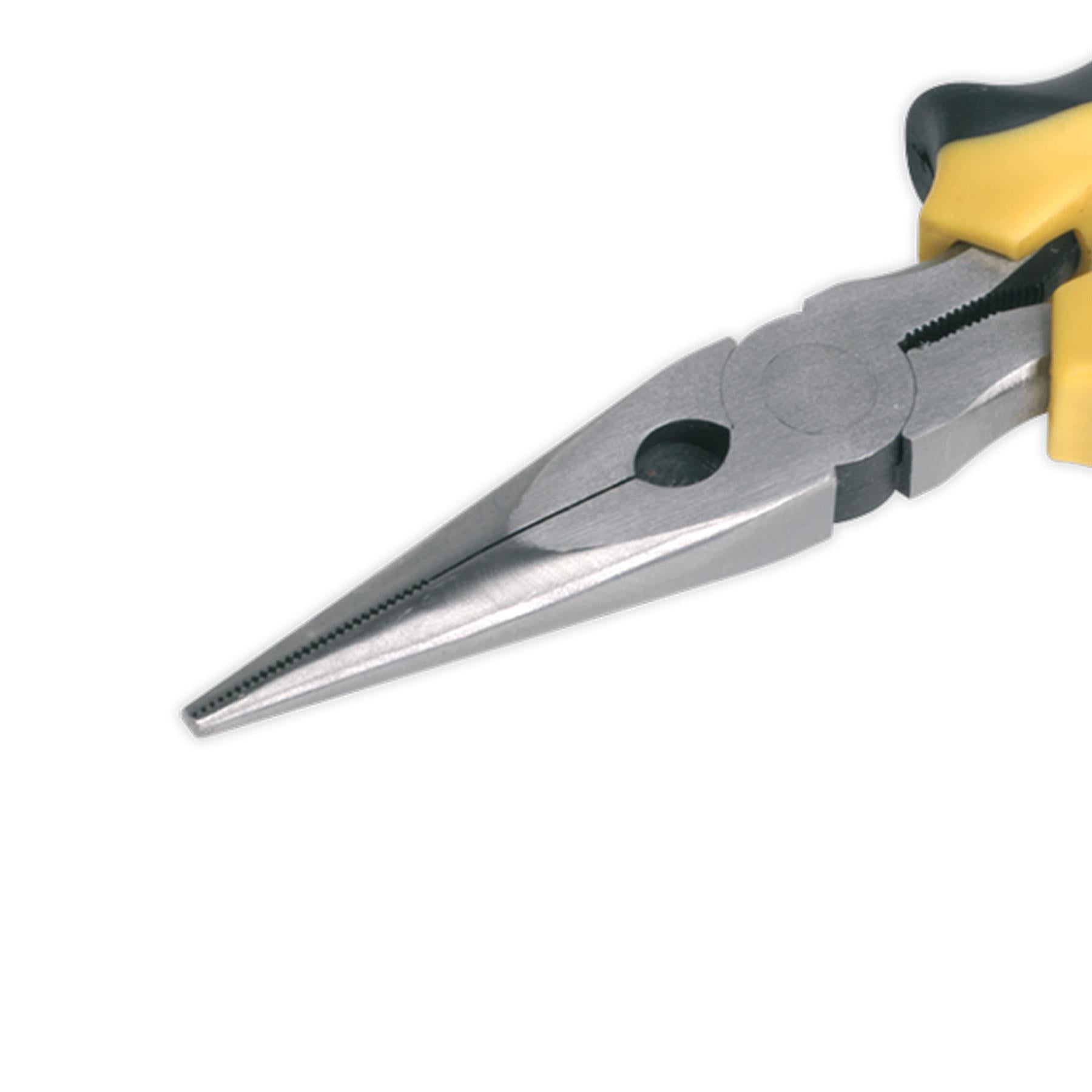 Sealey Long Nose Pliers Comfort Grip 200mm Fully Chromed