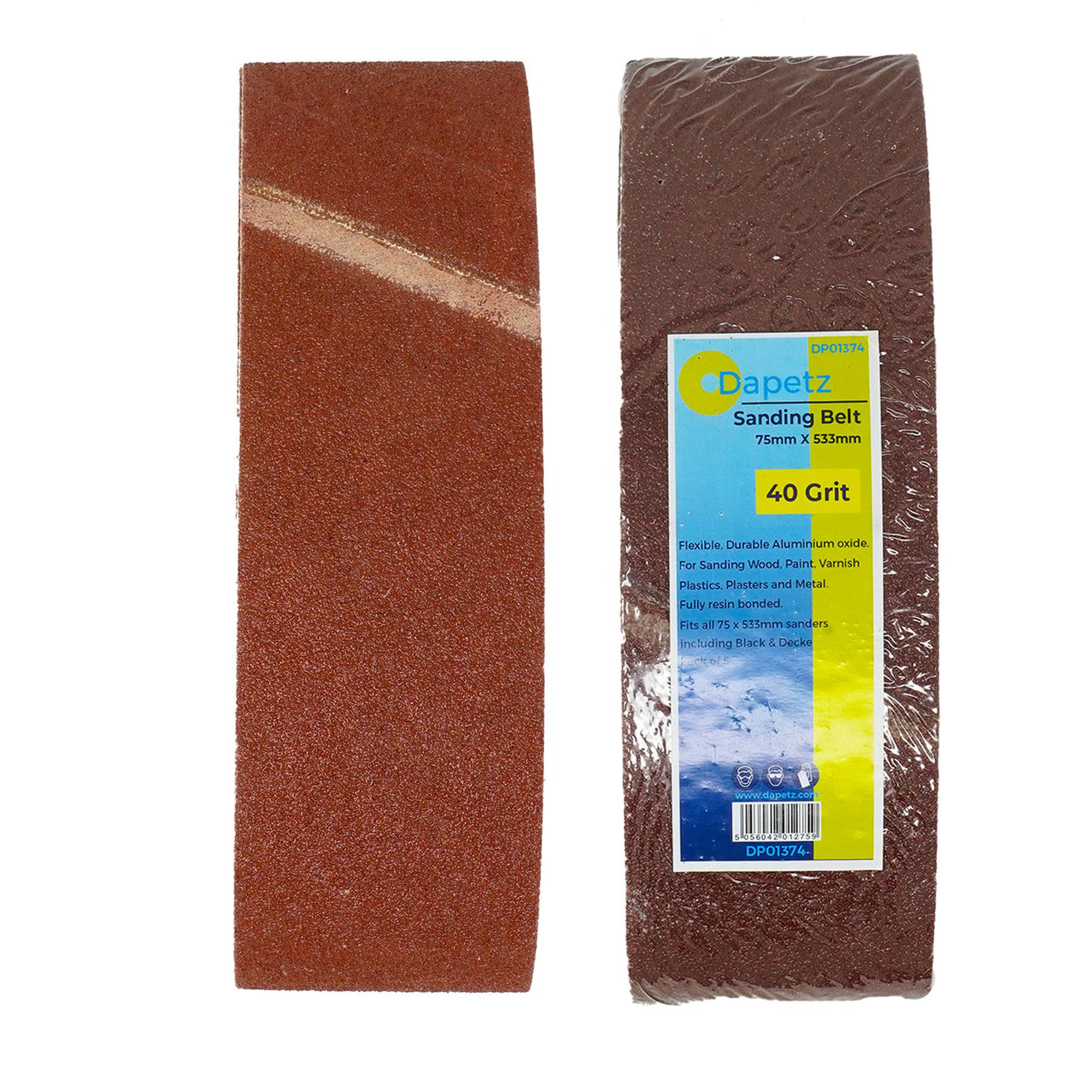 5 x Sanding Belts 75 x 533mm 40 Grits  Dapetz  Sanders MAKITA / BOSCH etc.