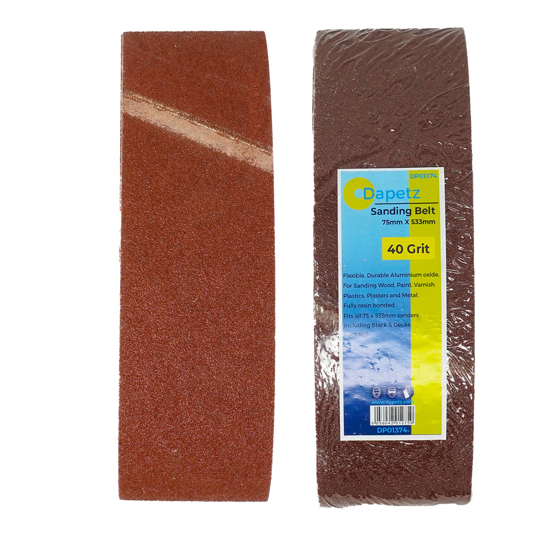 5 x Sanding Belts 75 x 533mm 40 Grits  Dapetz  Sanders MAKITA / BOSCH etc.