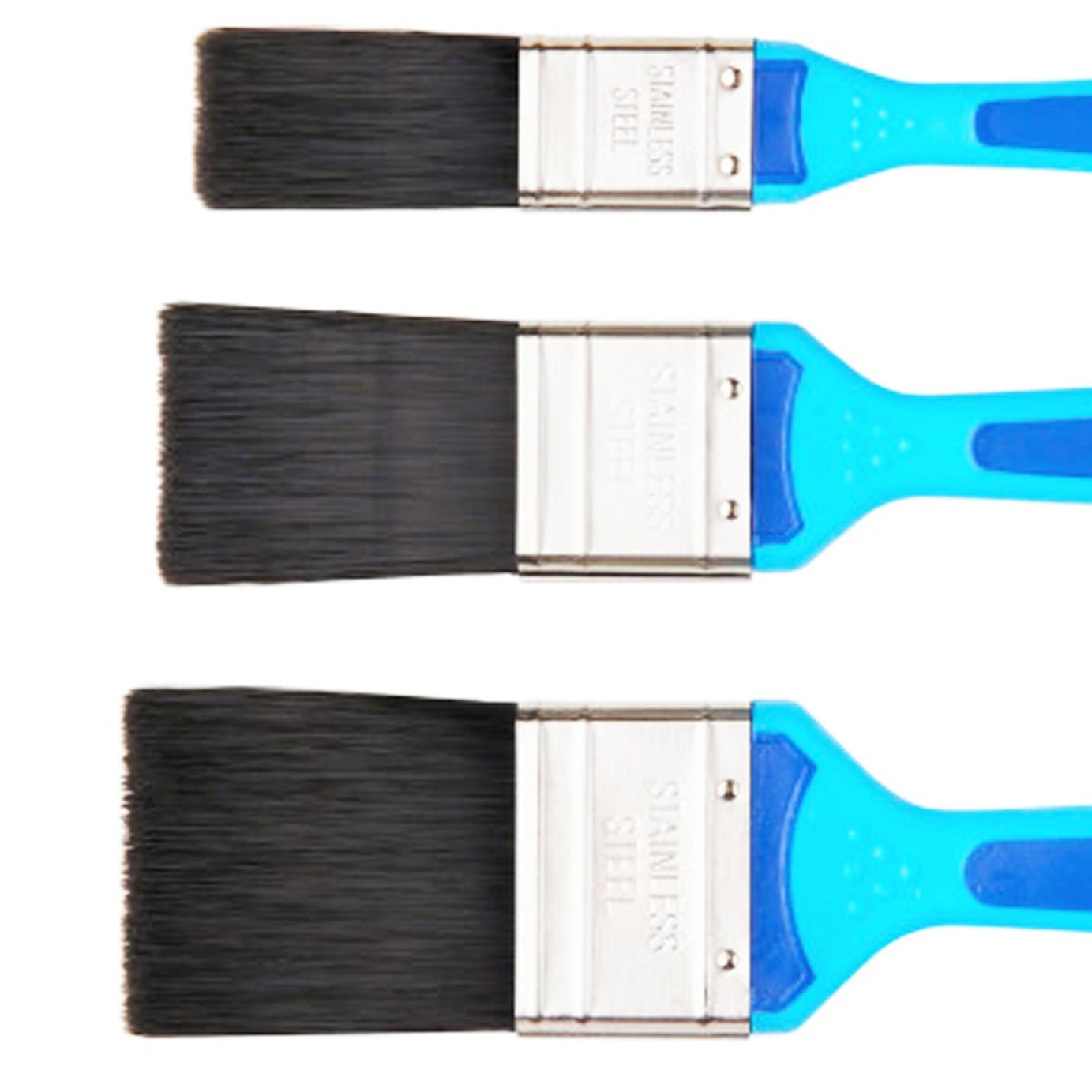 BlueSpot 3 PCE Synthetic Paint Brush Set with Soft Grip Handle 1", 1 ½" and 2"