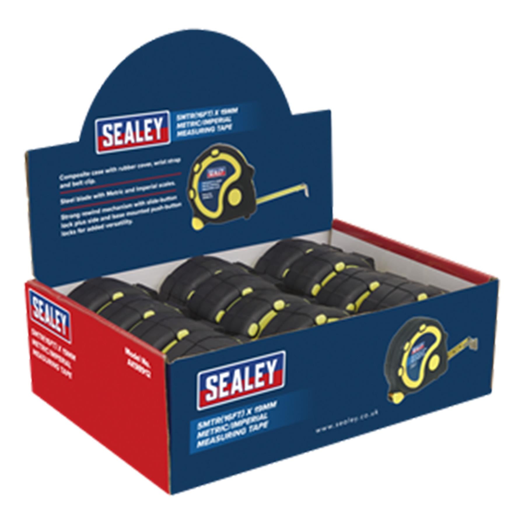 Sealey Rubber Tape Measure 5m(16ft) x 19mm Metric/Imperial Display