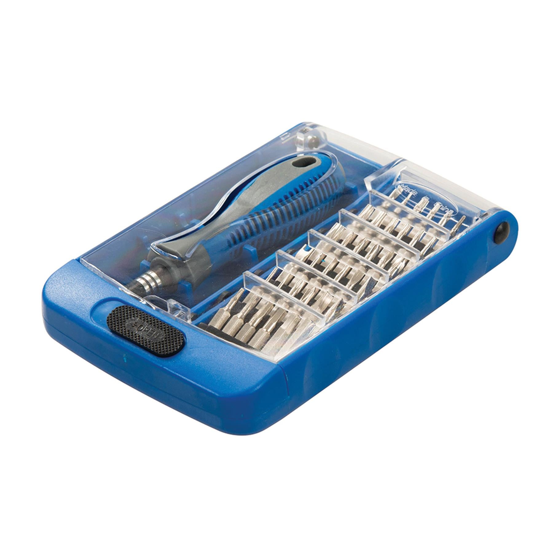 Precision Screwdriver Bit Set 37pc Chrome-plated Bit Set/soft-grip driver handle