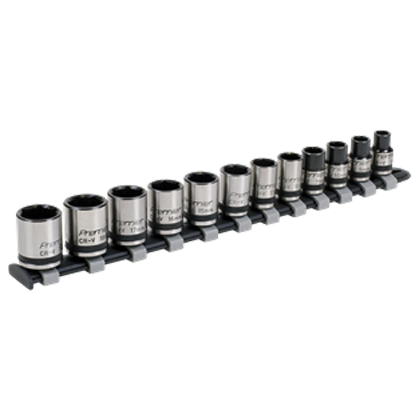 Sealey Socket Set 12pc 3/8"Sq Drive Lock-On� 6pt Metric - Black Series