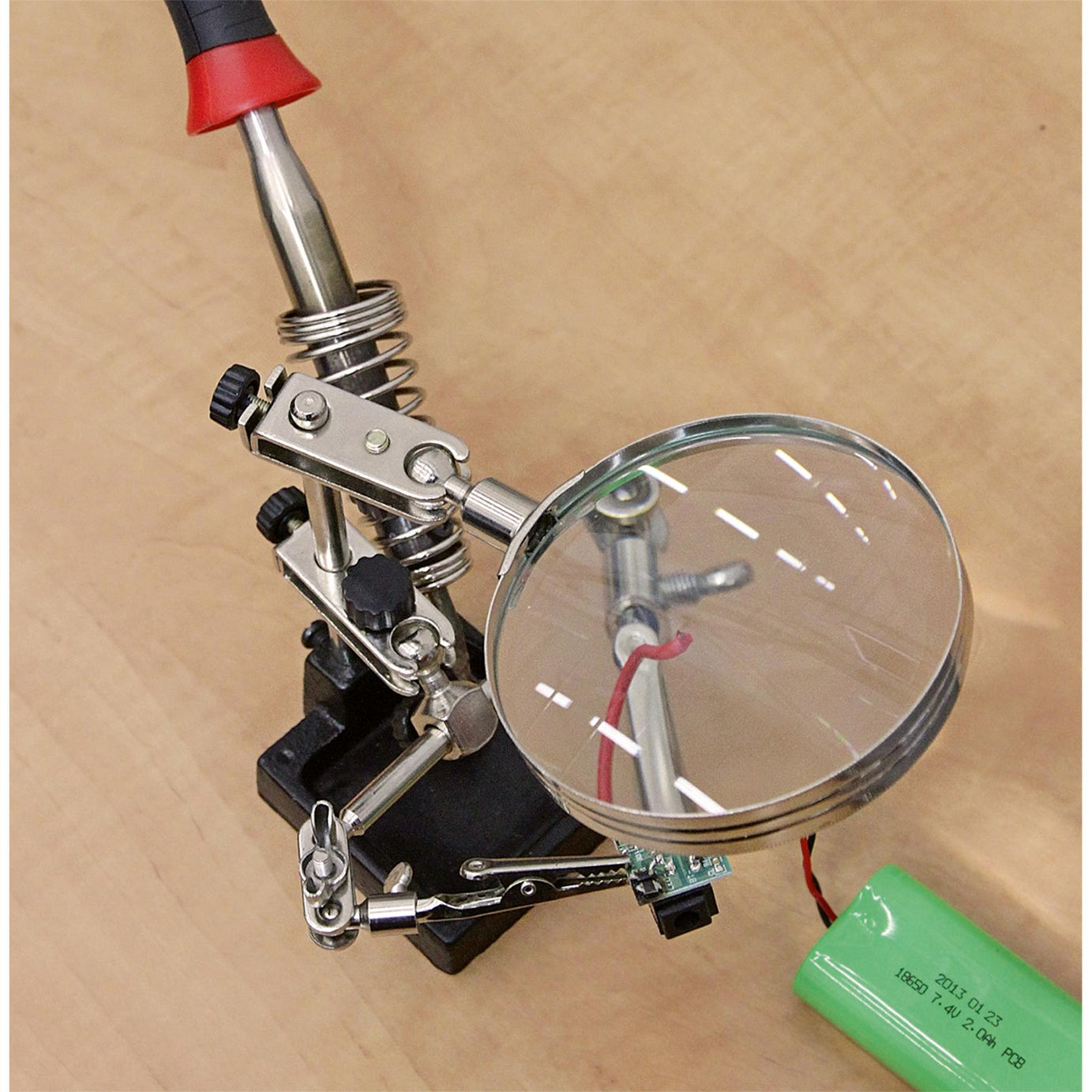 Sealey Mini Robot Soldering Stand with Magnifier & Iron Holder