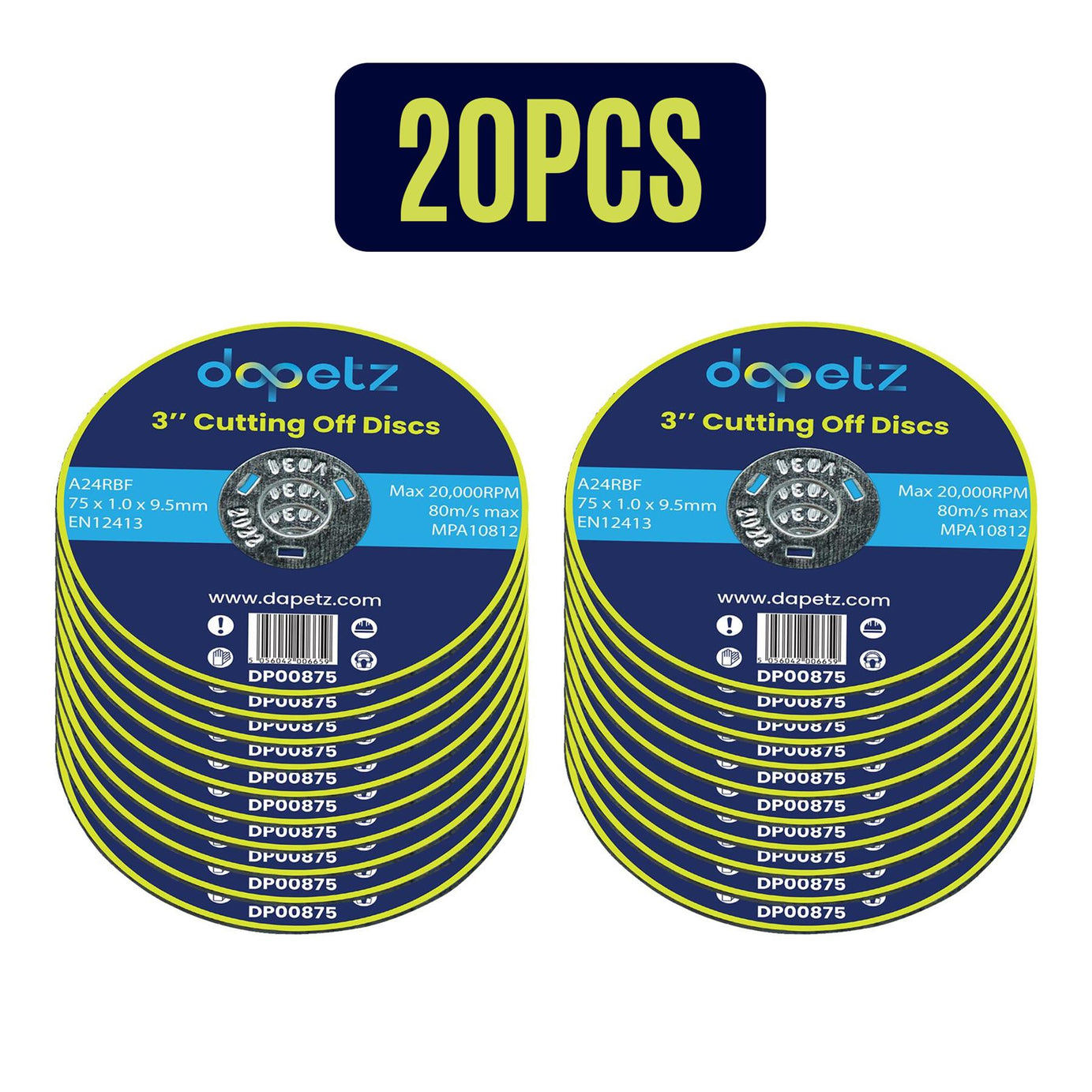 75mm ULTRA THIN METAL CUTTING BLADE DISC STEEL & STAINLESS ANGLE 20Pcs