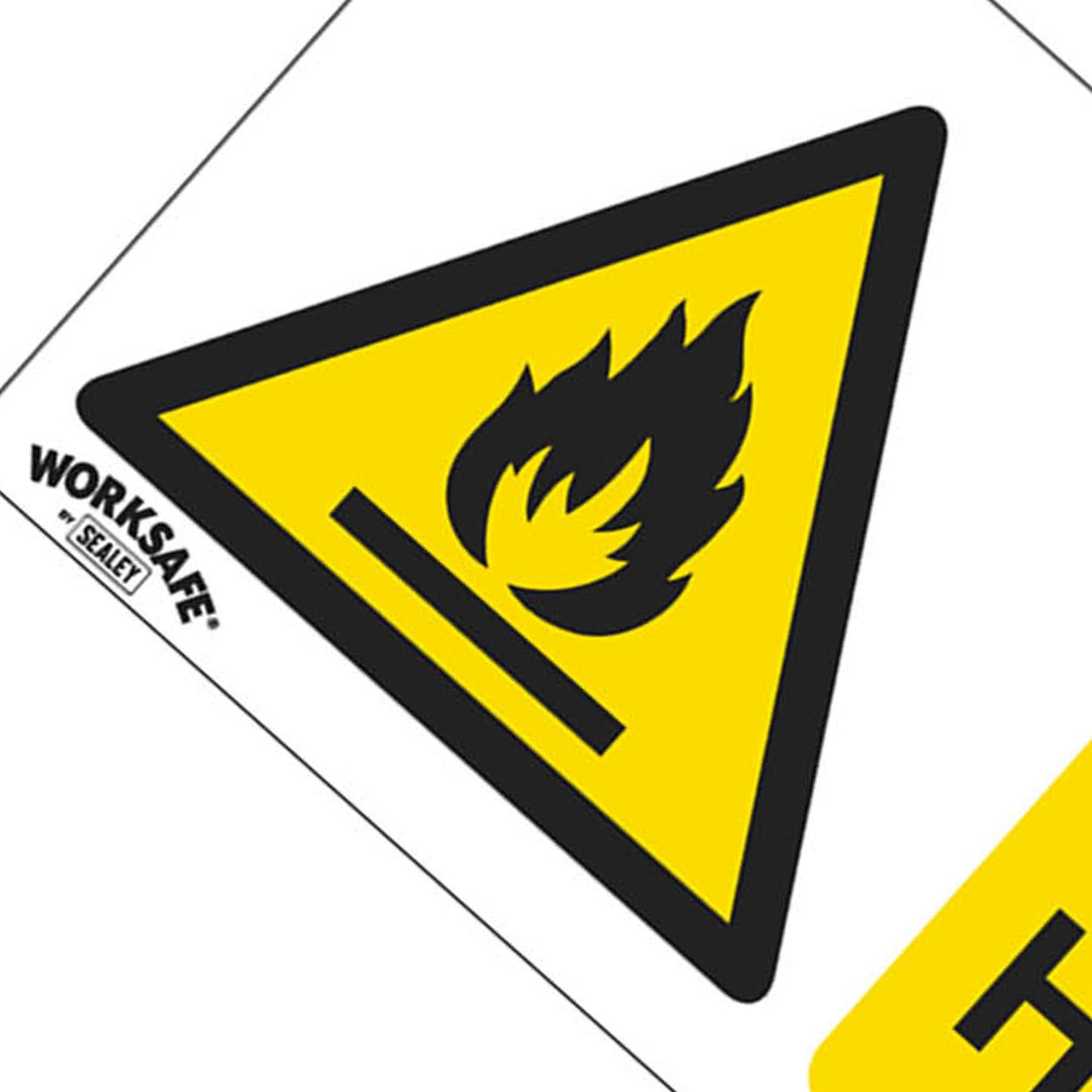 Sealey Safety Sign - Danger Highly Flam. -Self-Adhes. - Pk of 10