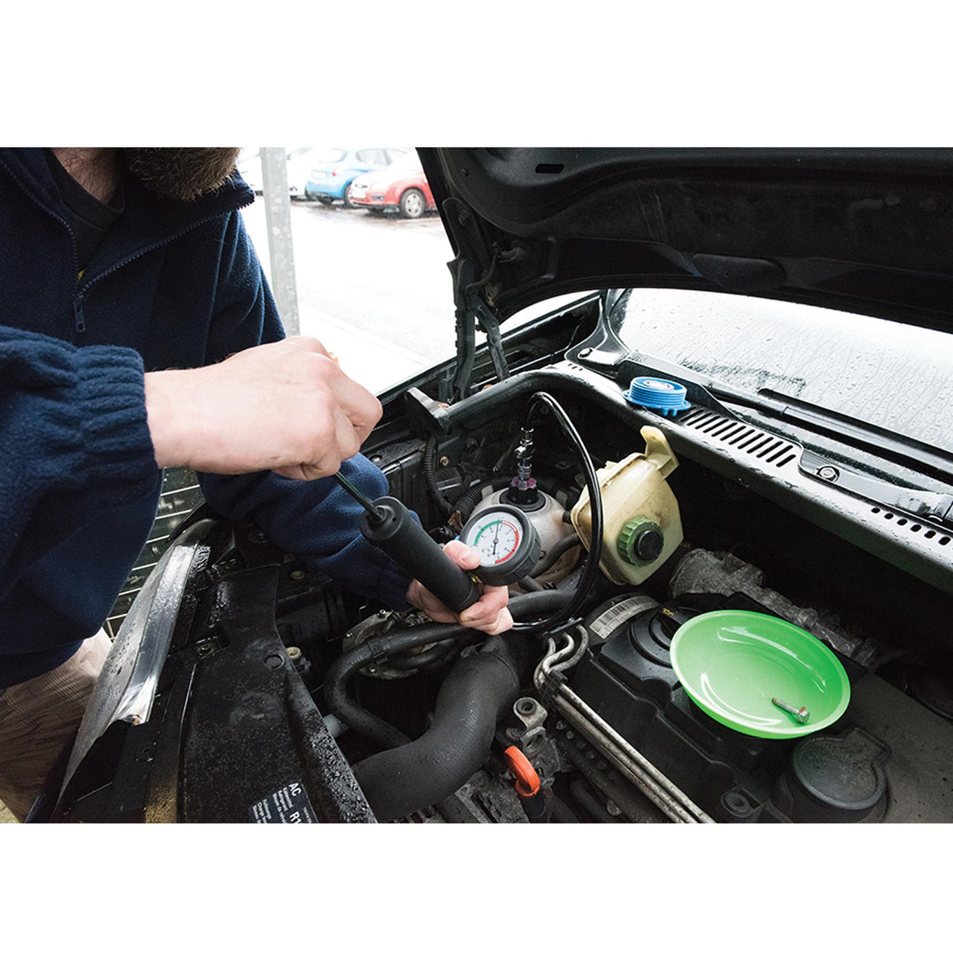 Radiator Pressure Test Kit 18Pc Hand Pump With Gauge For Pressurisation