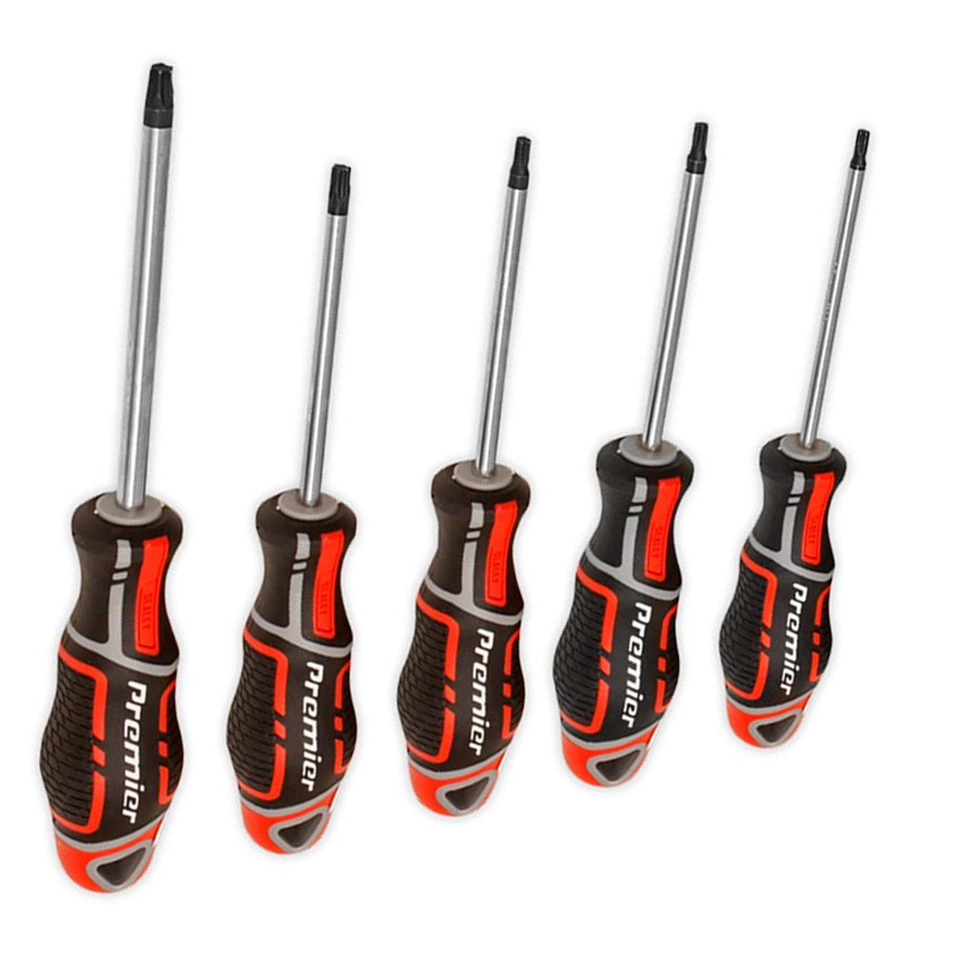 Sealey 10pc TRX Star Torx Screwdriver Set Magnetic GripMax Red T7-T40 AK4324