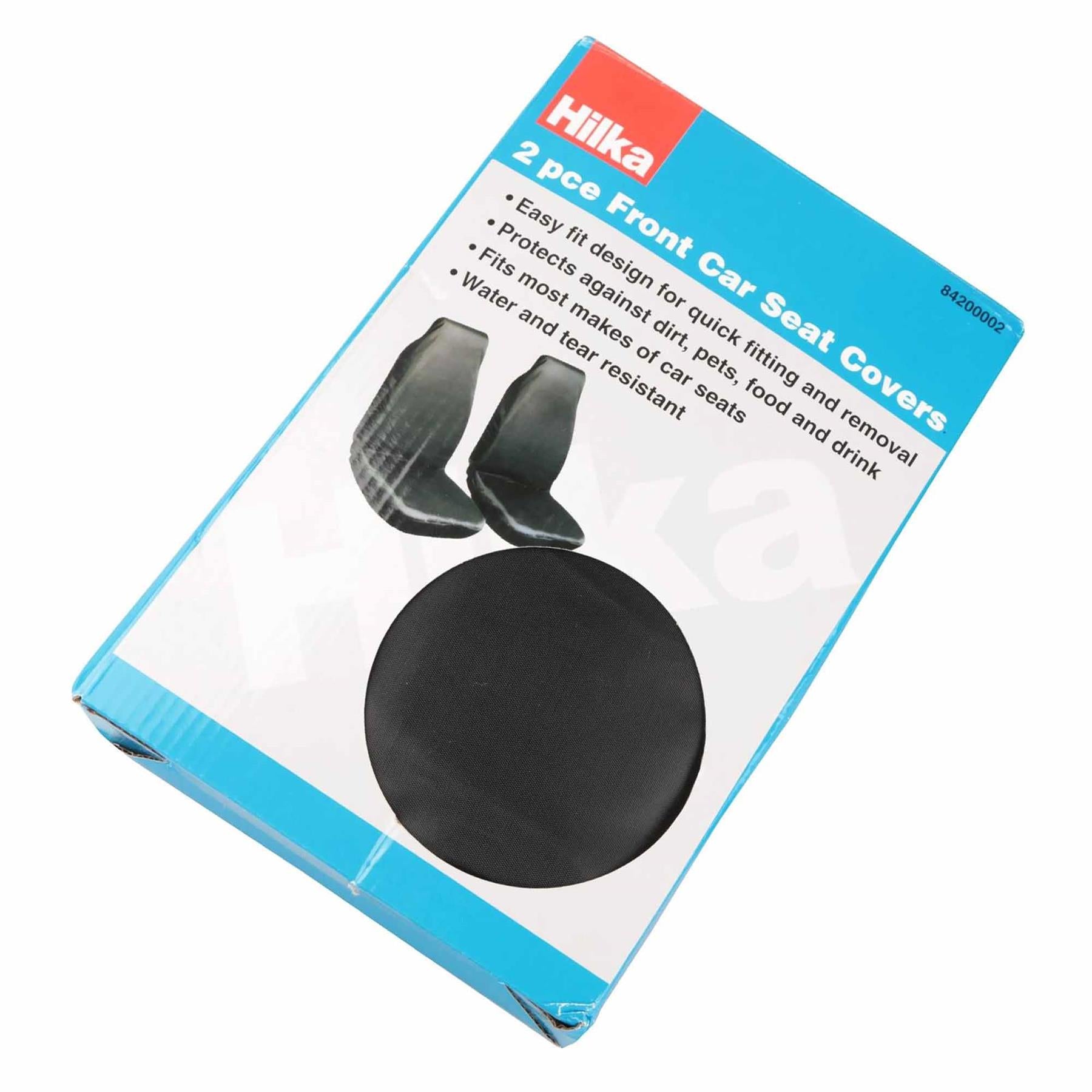 BLACK Car Seat Covers UNIVERSAL Protectors PAIR x 2 Water Proof FRONT