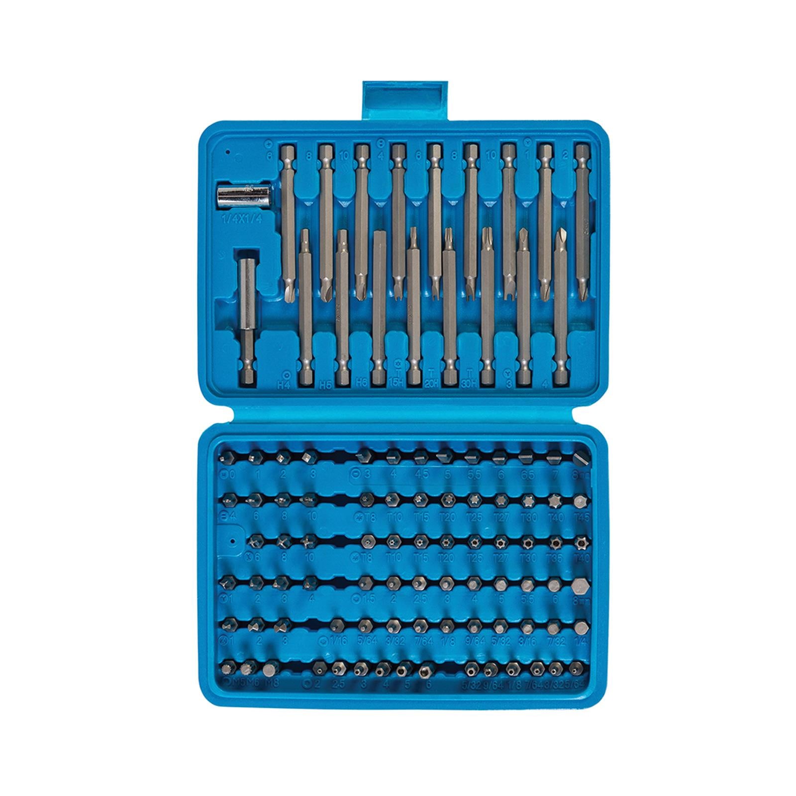 98Pce 1/4" Hex Security Bit Set Screwdriver Power Chrome Vanadium Steel