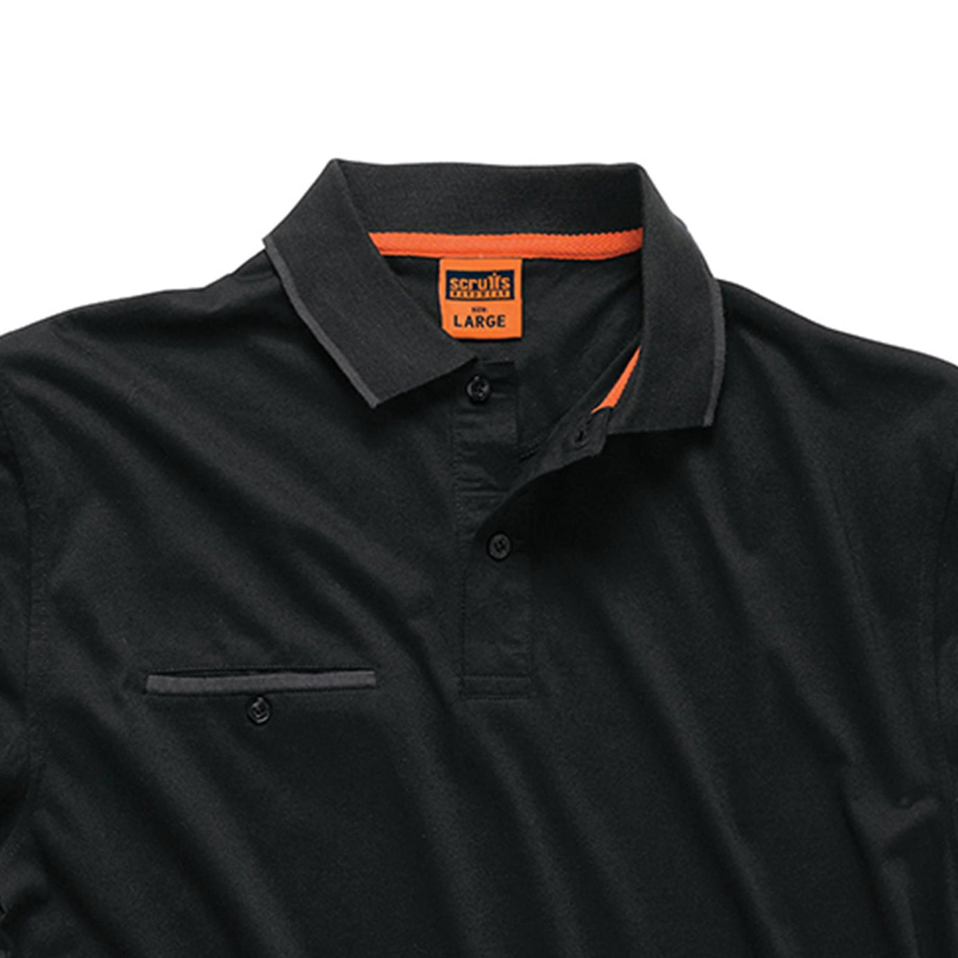 Scruffs Black Polo Shirt Short Sleeve Workwear Mens T Shirt Size XL