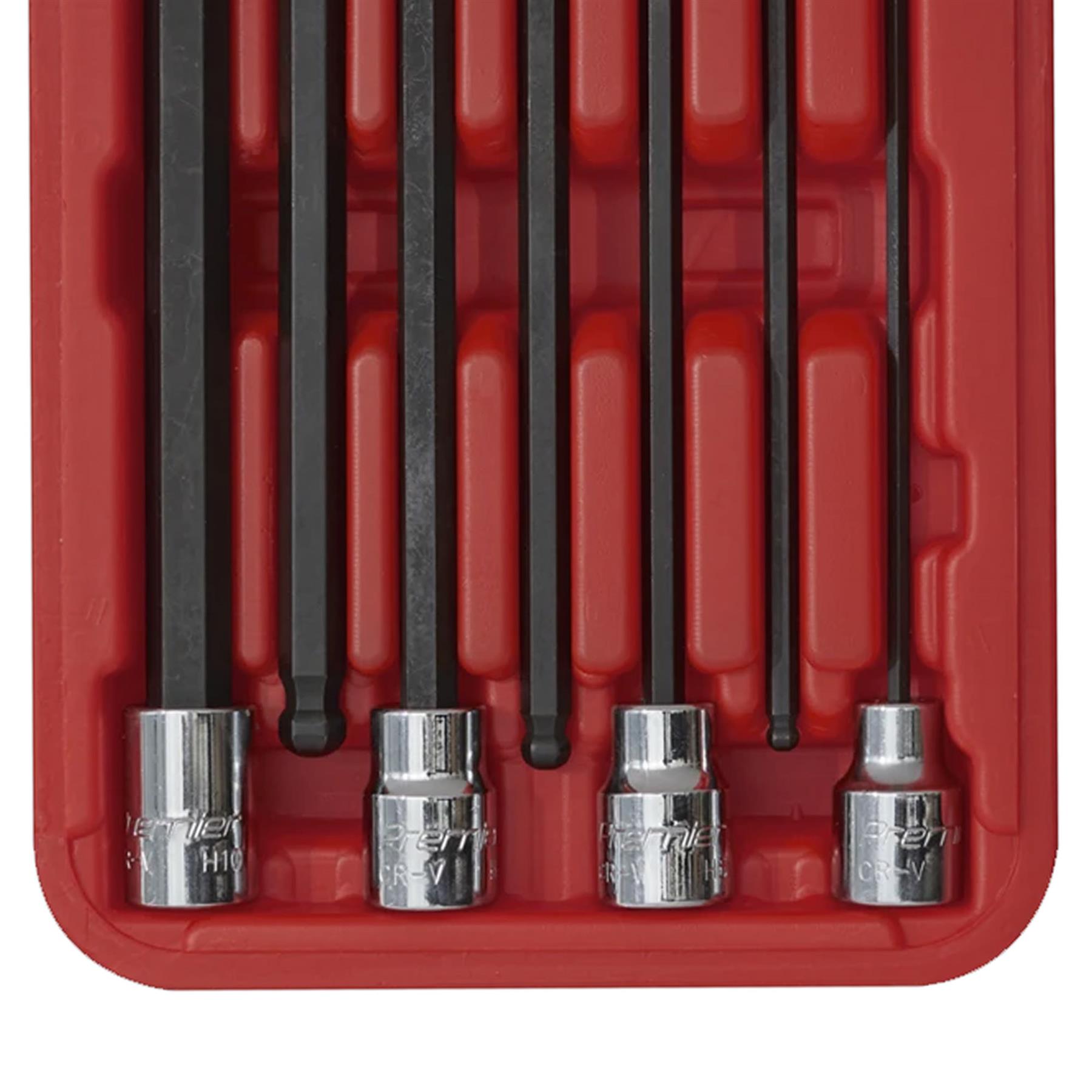Sealey Ball-End Hex Socket Bit Set 7pc 3/8"Sq Drive 150mm Metric