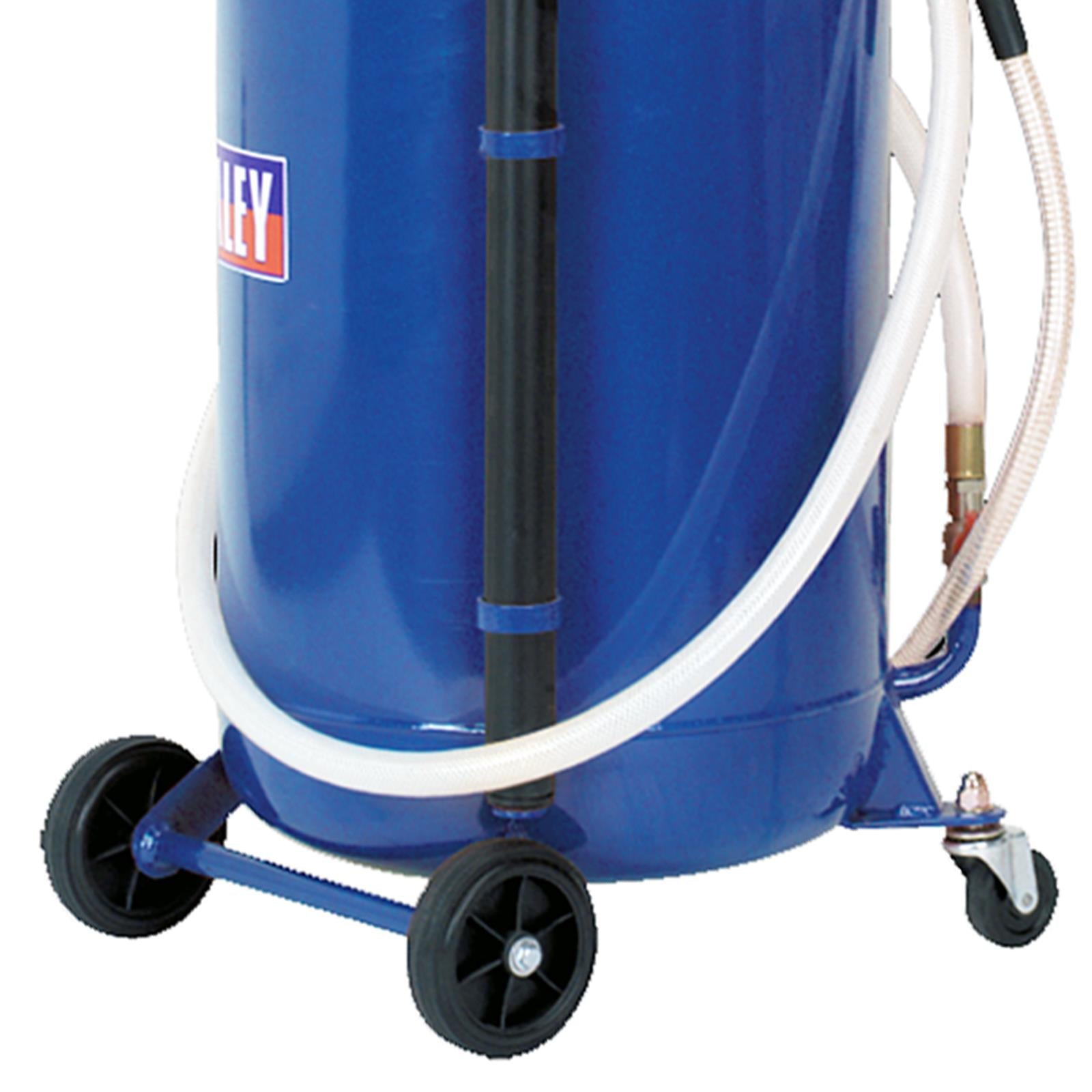 Sealey Mobile Oil Drainer with Probes 90L Air Discharge