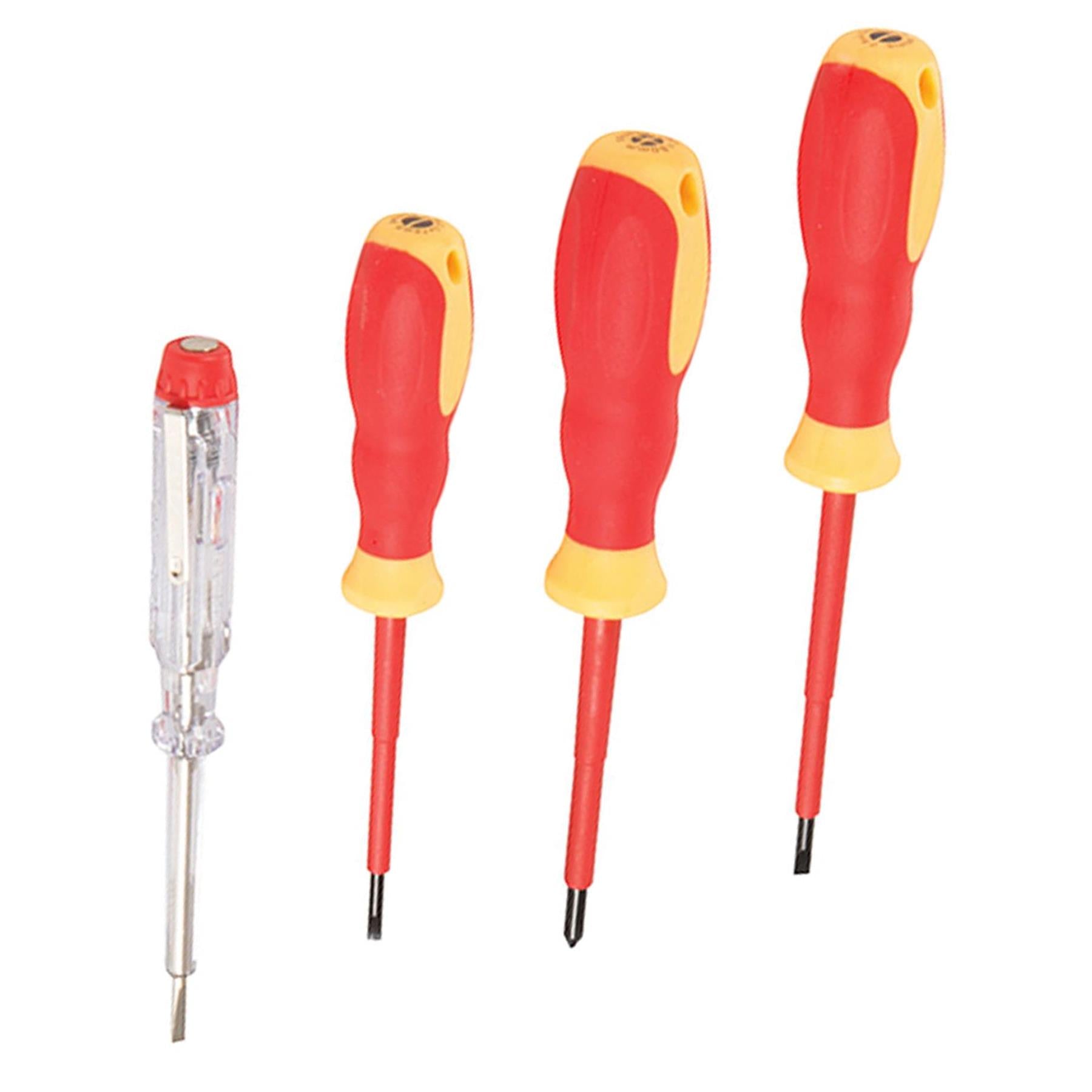 VDE Soft-Grip Electricians Screwdriver Set 7Pc Ergonomic 2Tone Soft Grip Handles