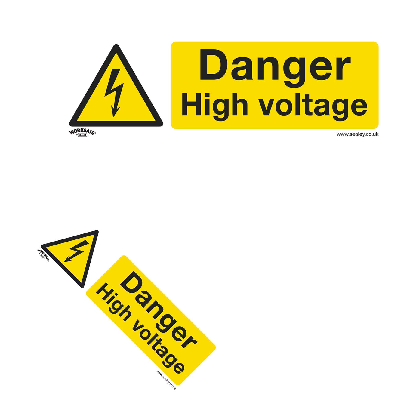 Sealey Safety Sign - Danger High Voltage - Self Adhes. Pack of 10