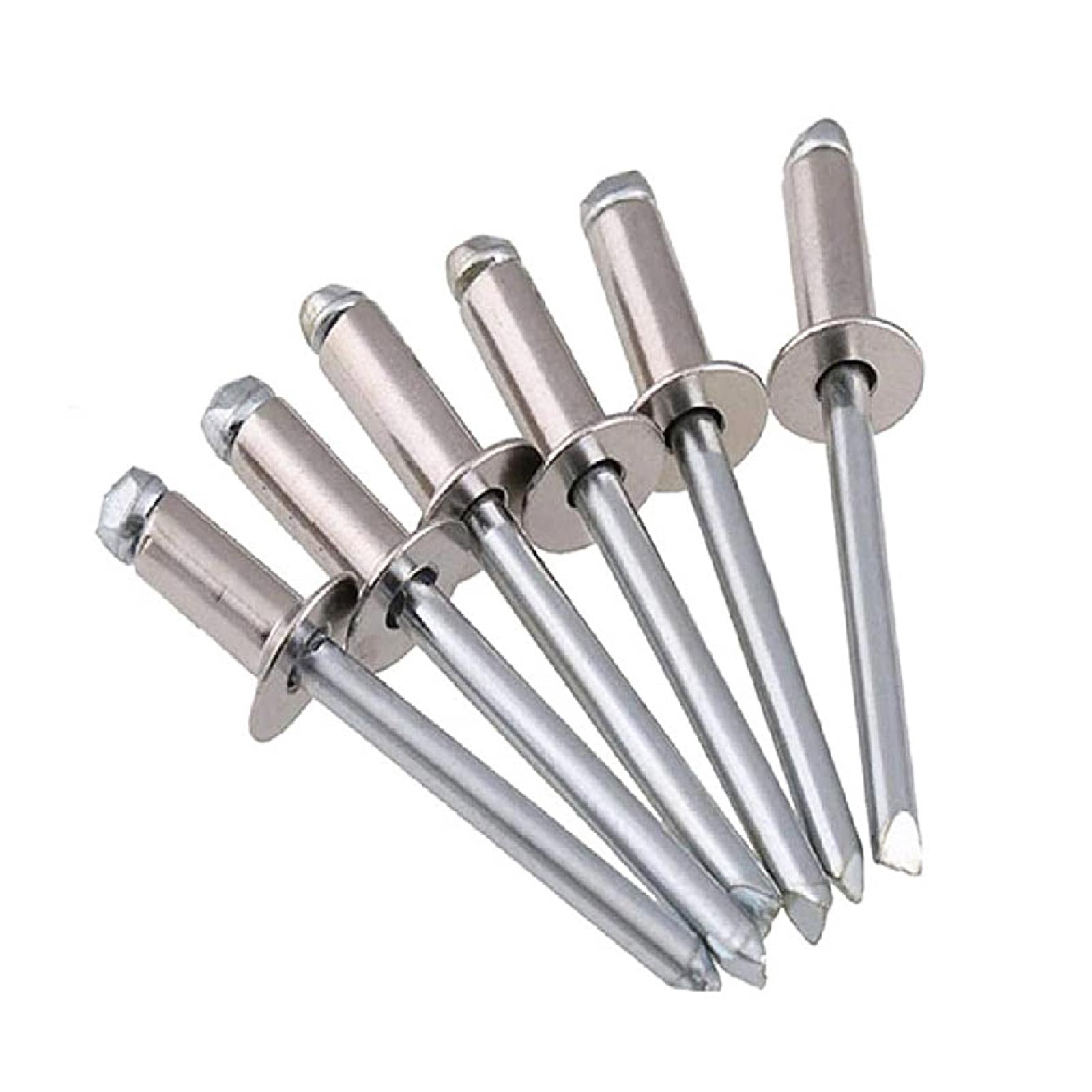 4.8mm Large Flange Open Aluminium Pop Rivets Wide Blind Rivet Length Bluespot