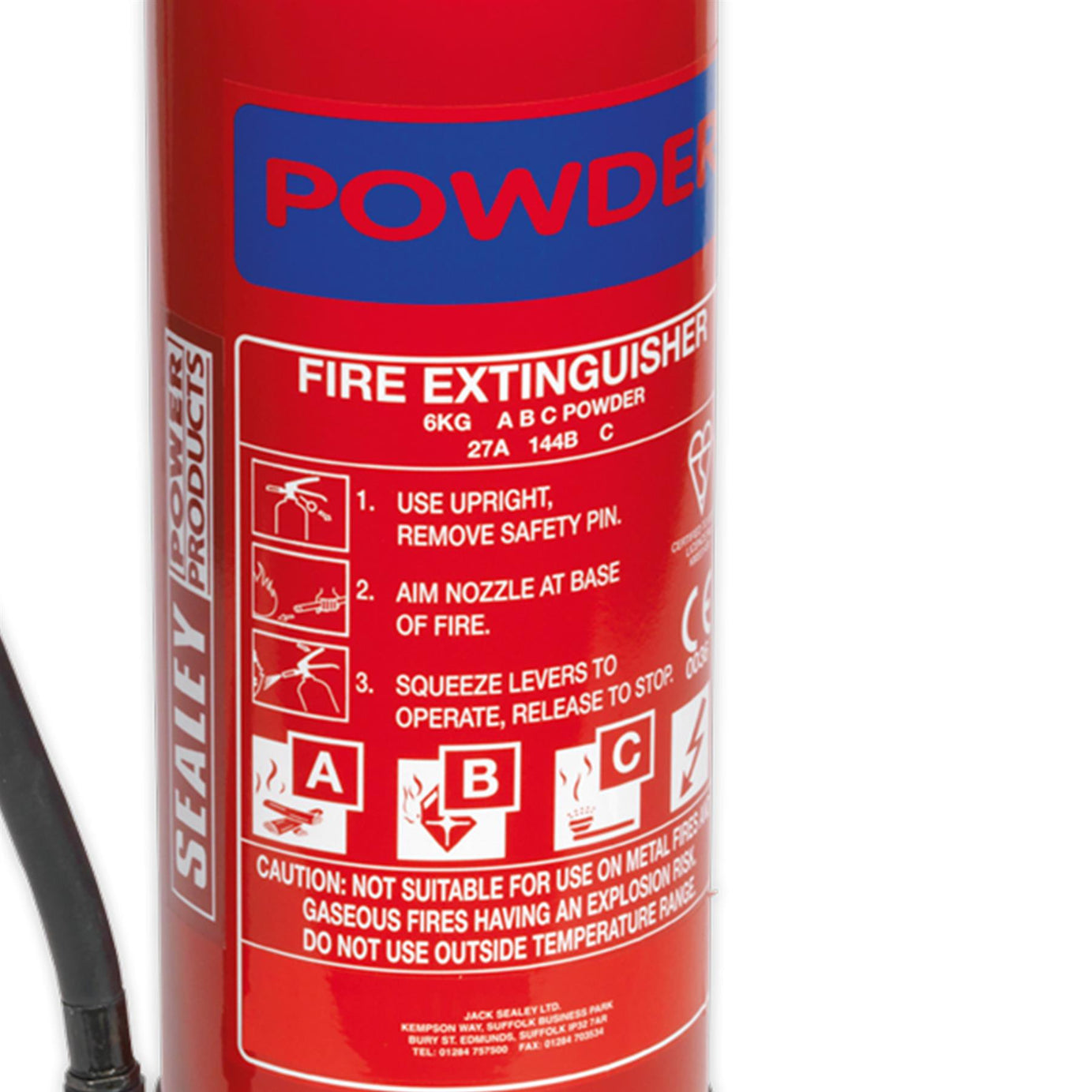 Sealey Fire Extinguisher 6kg Dry Powder