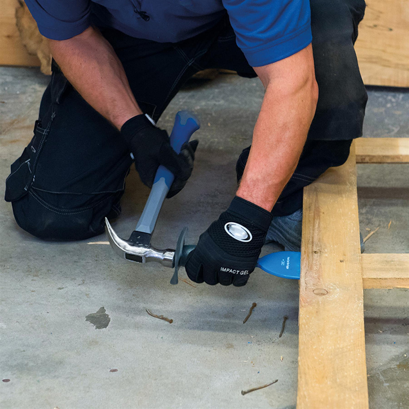Bolster Chisel With Guard 76 X 220mm With Shock-Absorbing Hand Guard