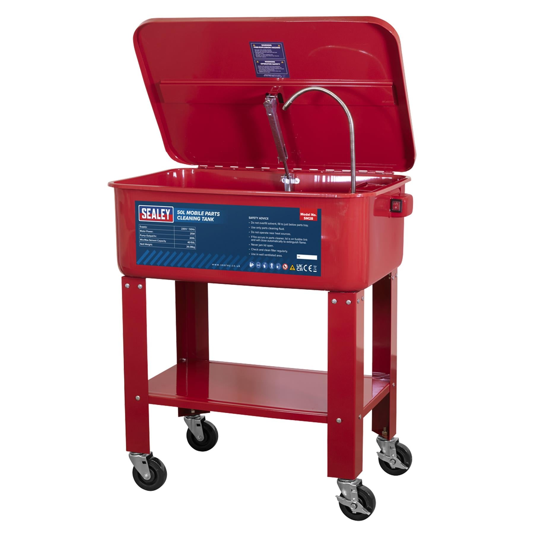 Sealey Mobile Parts Cleaning Tank 50L