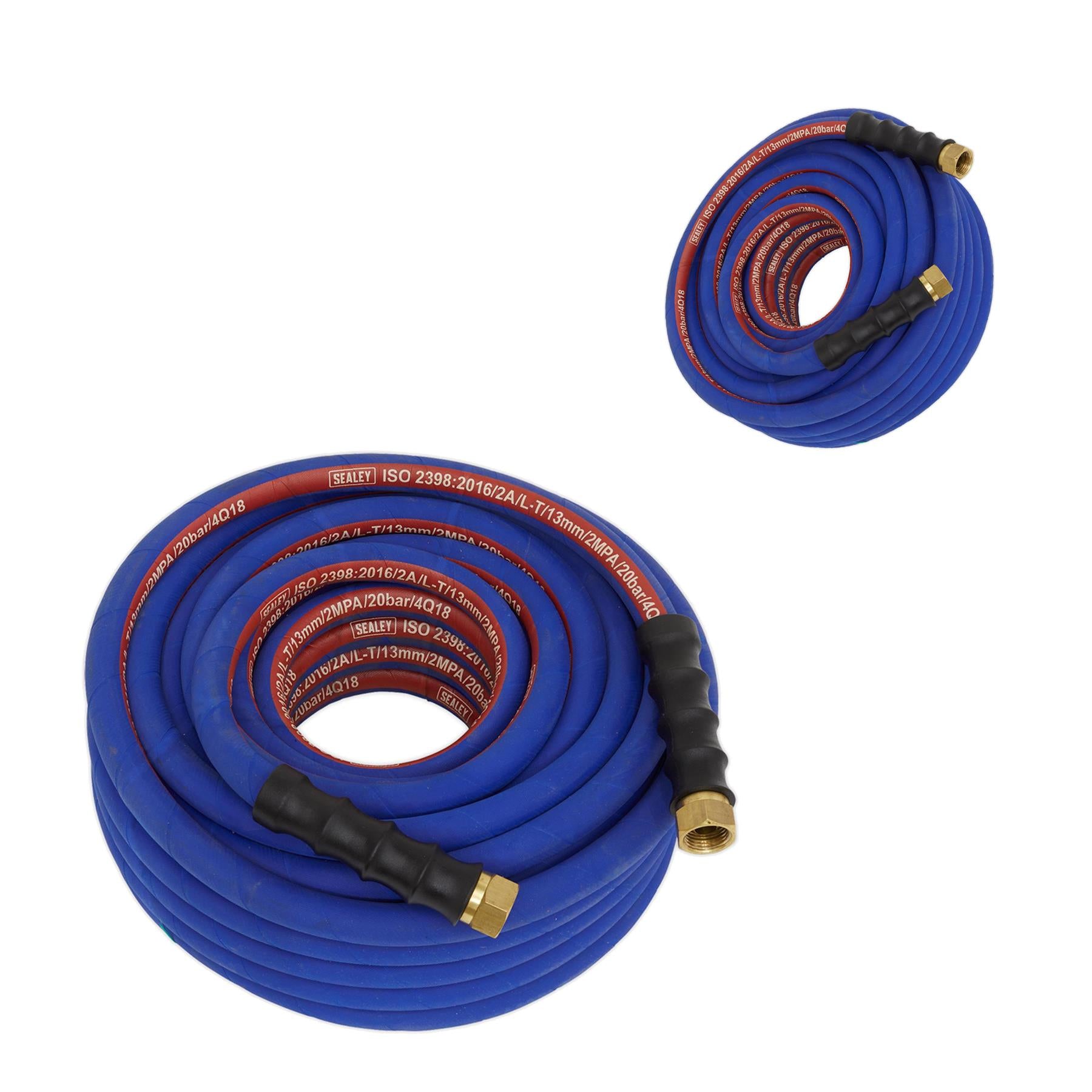Sealey Extra Heavy Duty Rubber Air Compressor Hose 20m Metre 1/2"BSP 13mm Bore