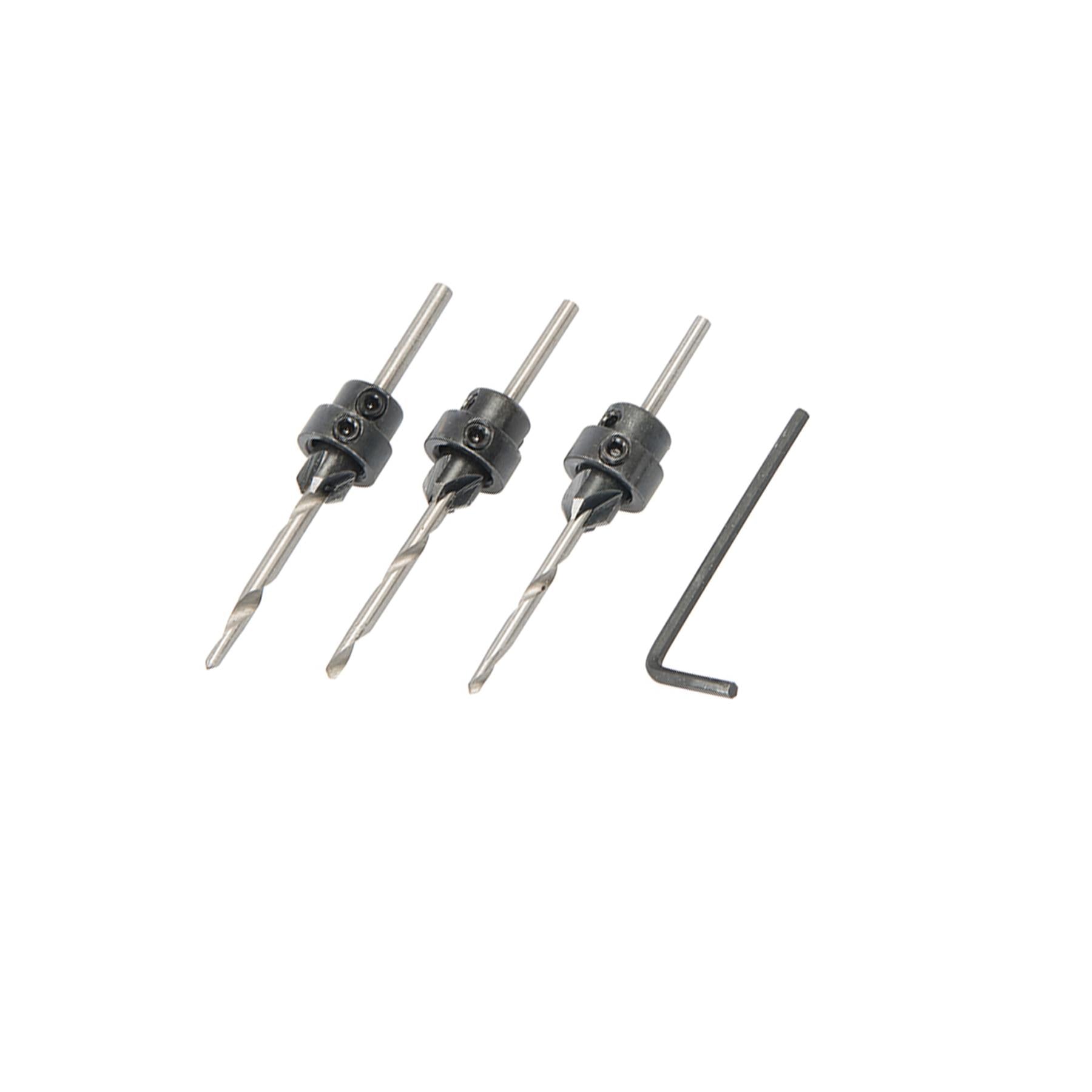 7Pc Tapered Wood Set HSS Wood Screw Sink Countersinks Drill 3-6mm Pocket