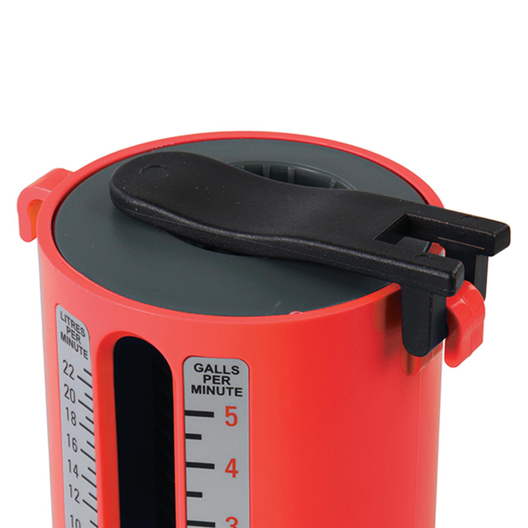 Flow Measure Cup Red Impact-Resistant Abs Construction 2.5-22Ltr/1/2-5 Gallons