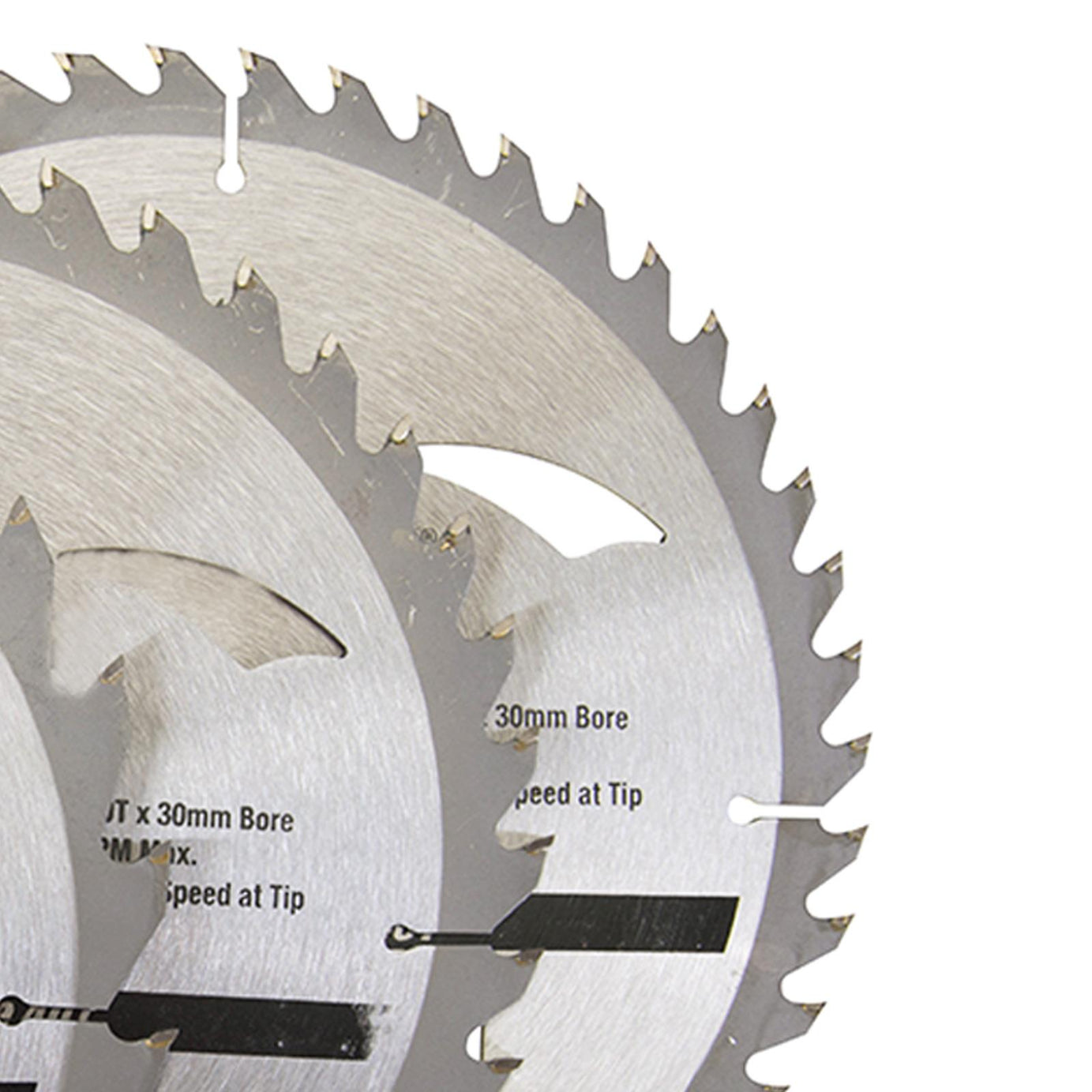 3 Piece TCT Circular Saw Blade Set 230 x 30 - 25, 20, 16mm Rings