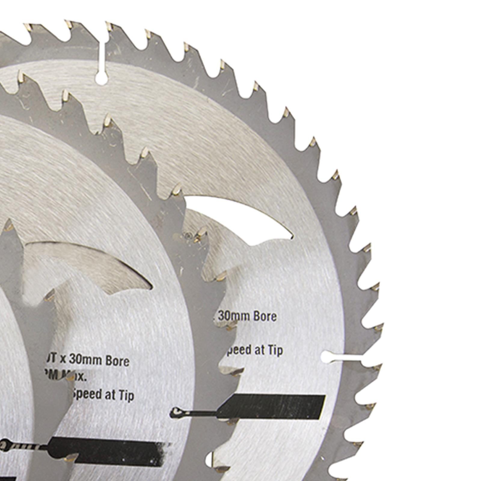 3 Piece TCT Circular Saw Blade Set 230 x 30 - 25, 20, 16mm Rings