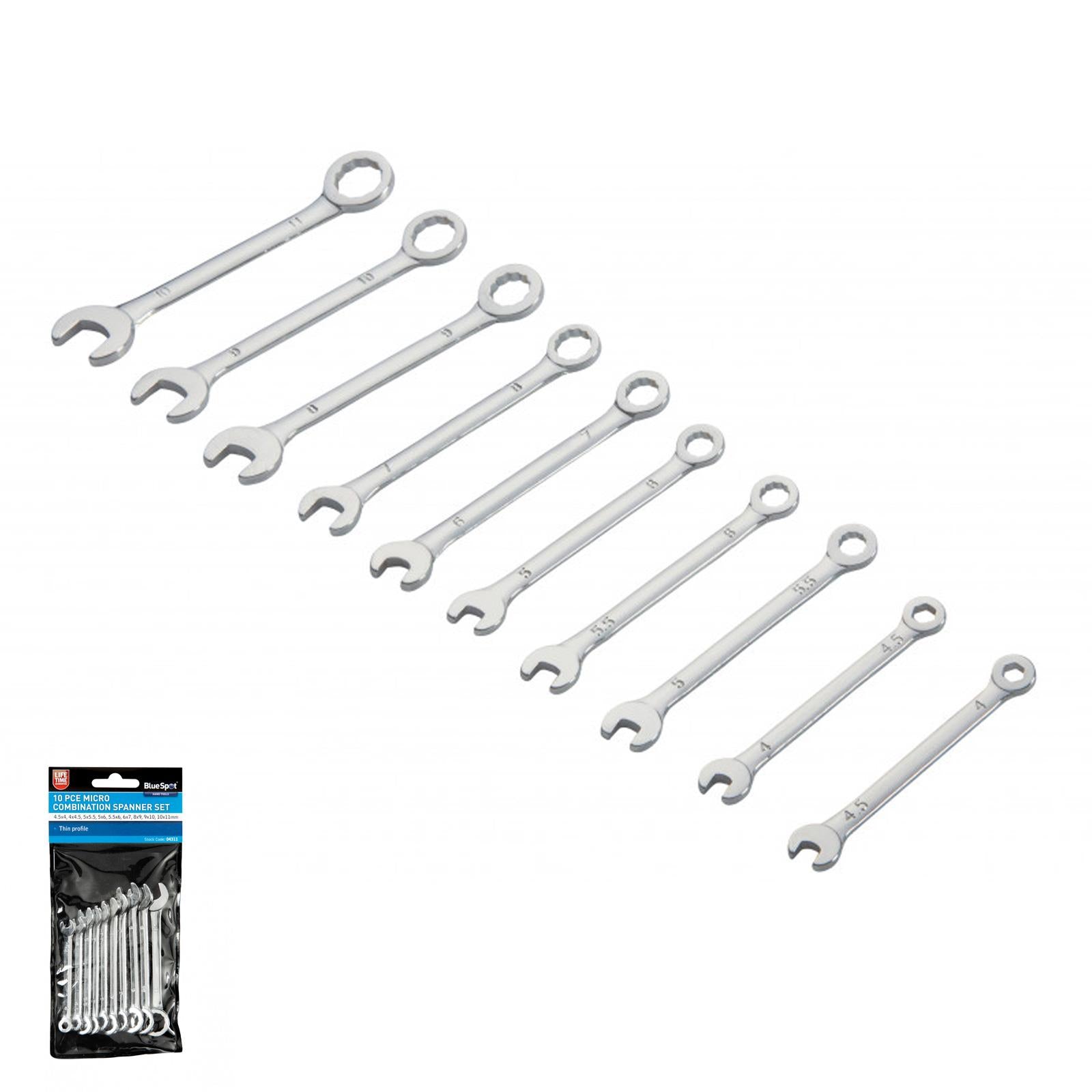 BlueSpot 10 Pce Micro Combination Spanner Set 4-11mm Cars Models