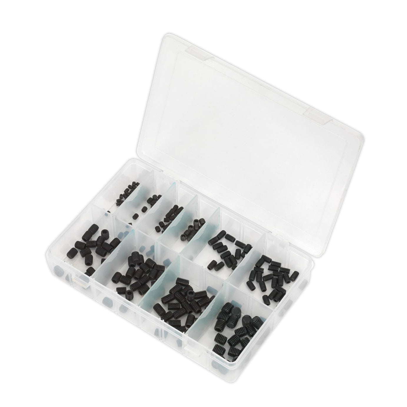 Sealey 250pcs Allen Grub Screw Assortment Cup Point Set DIN 916 M4-M10 Metric